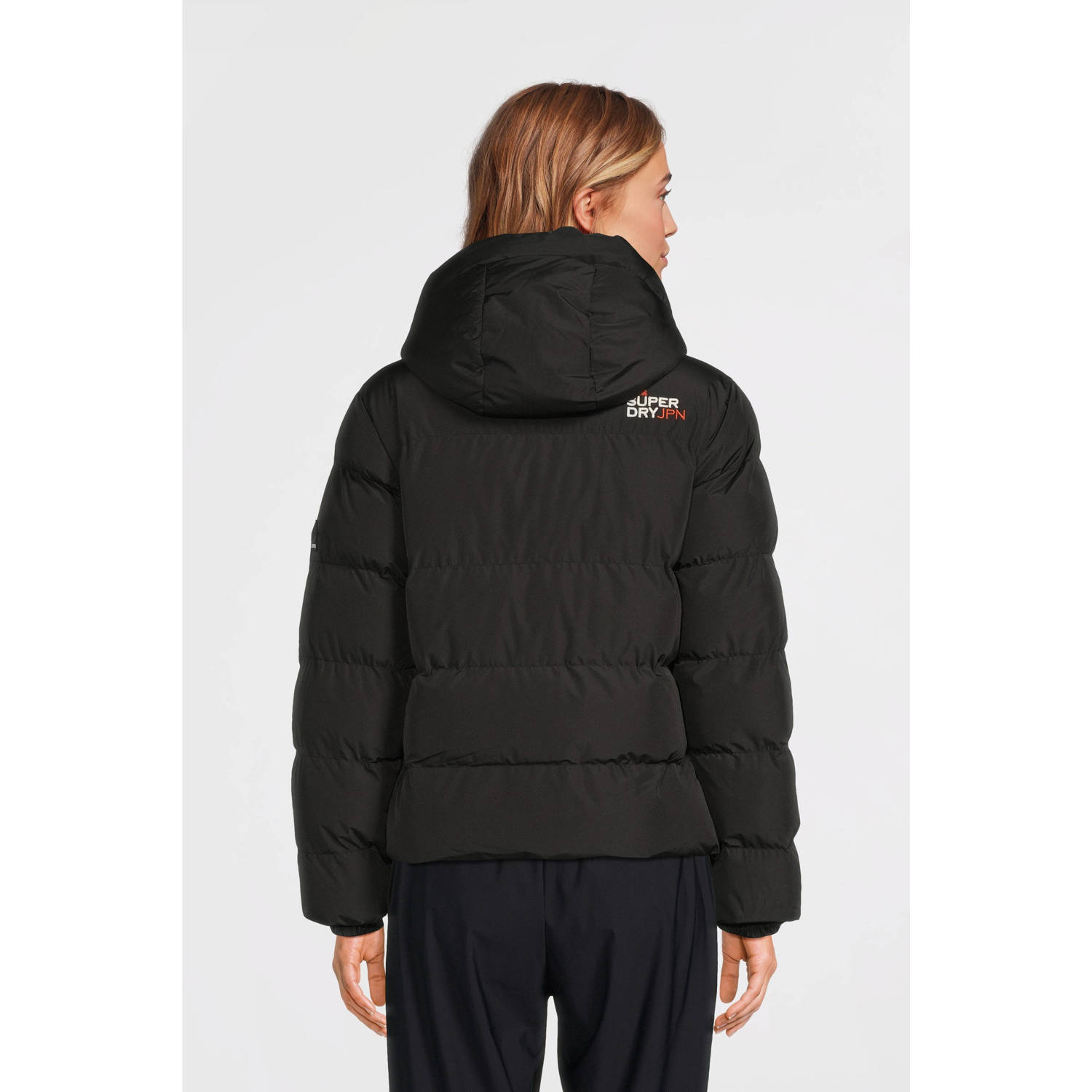 Superdry gewatteerde winterjas zwart