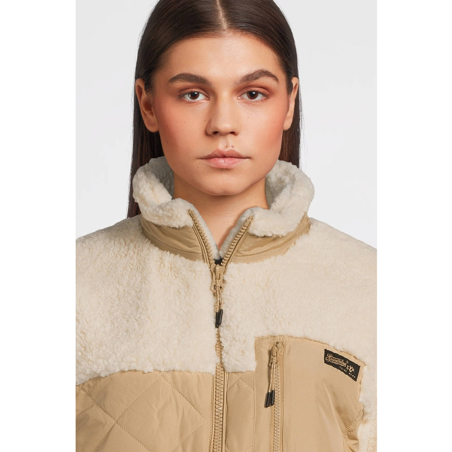 Superdry teddy jas crème