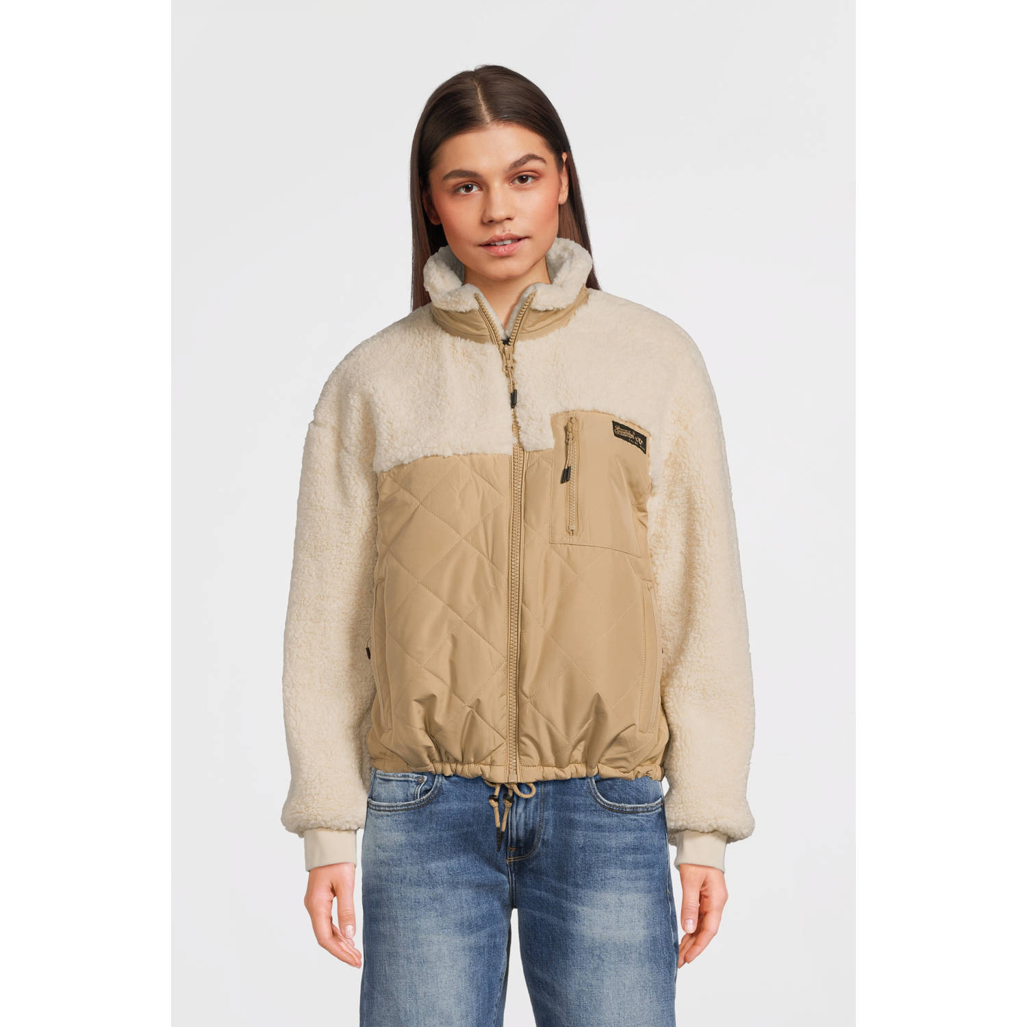 Superdry teddy jas crème