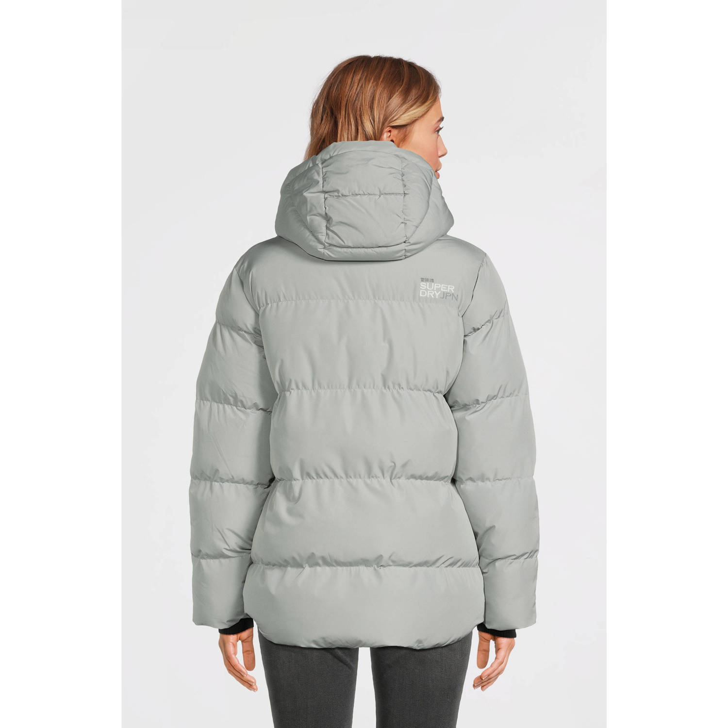Superdry gewatteerde winterjas grijs