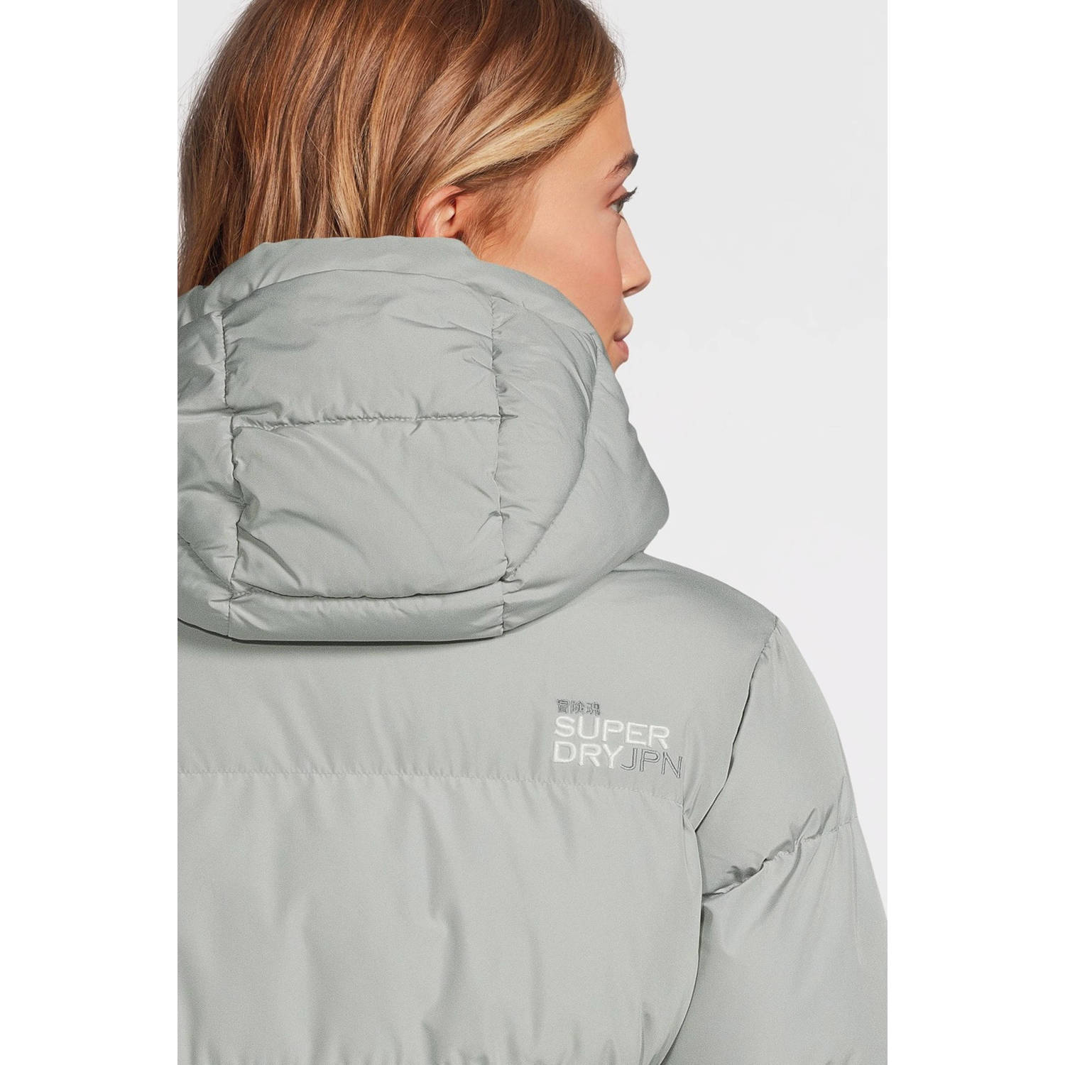 Superdry gewatteerde winterjas grijs