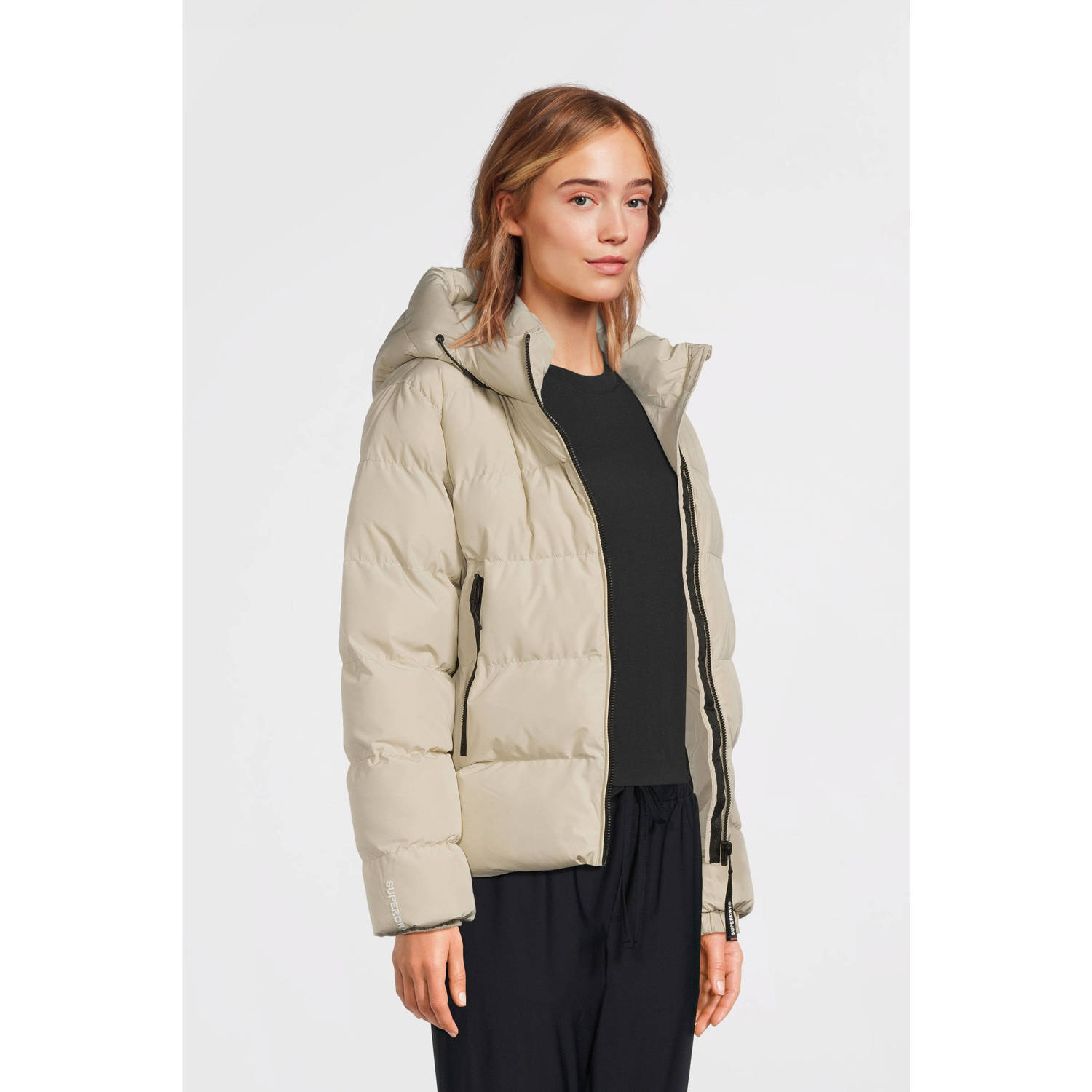 Superdry gewatteerde winterjas beige
