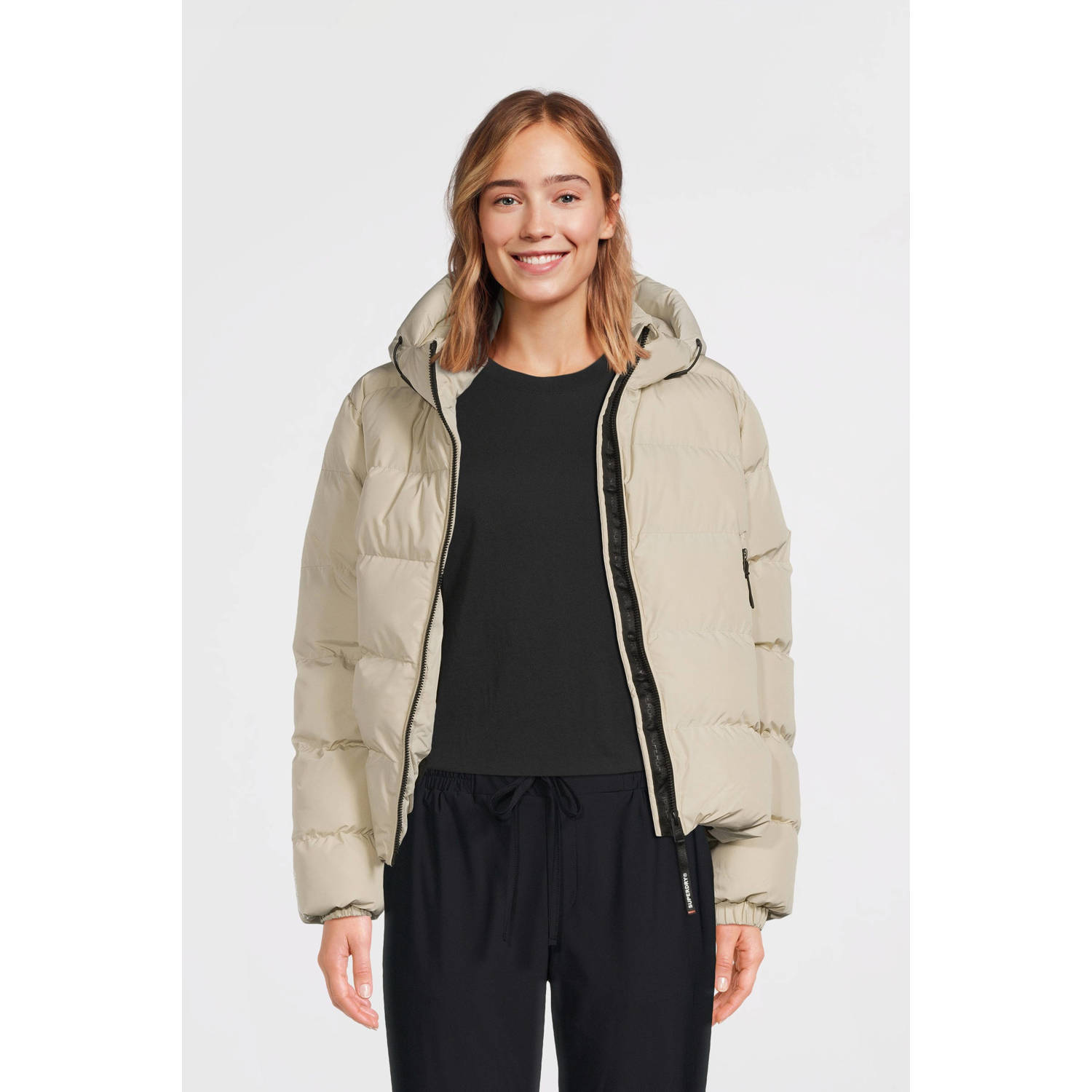 Superdry gewatteerde winterjas beige