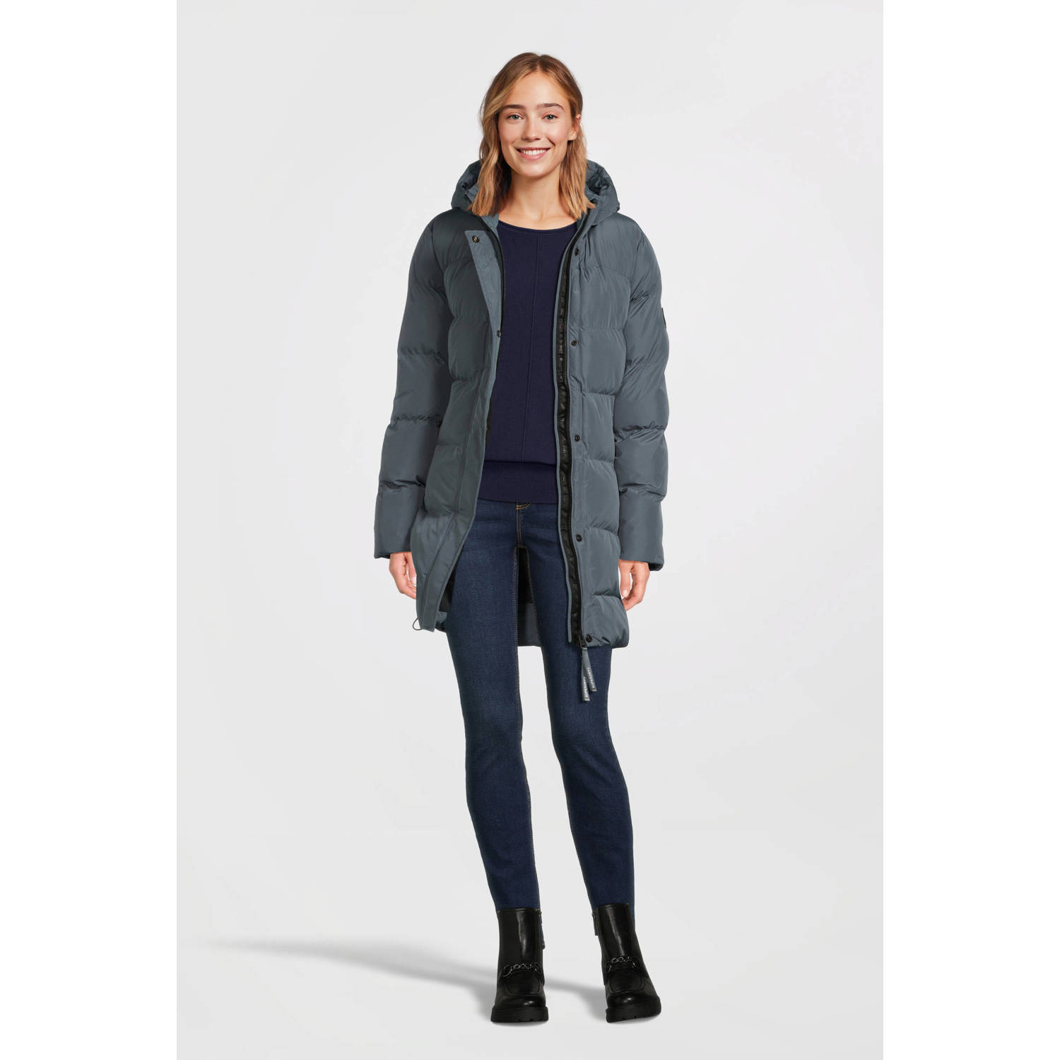 Superdry gewatteerde winterjas grijsblauw