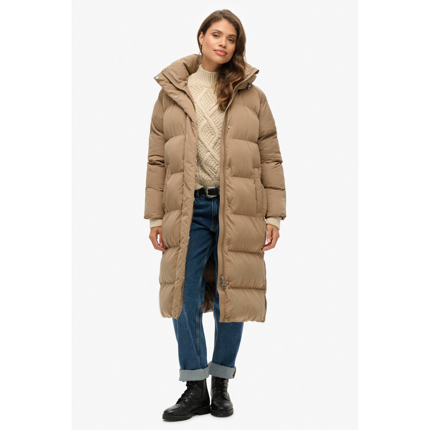 Superdry gewatteerde jas bruin