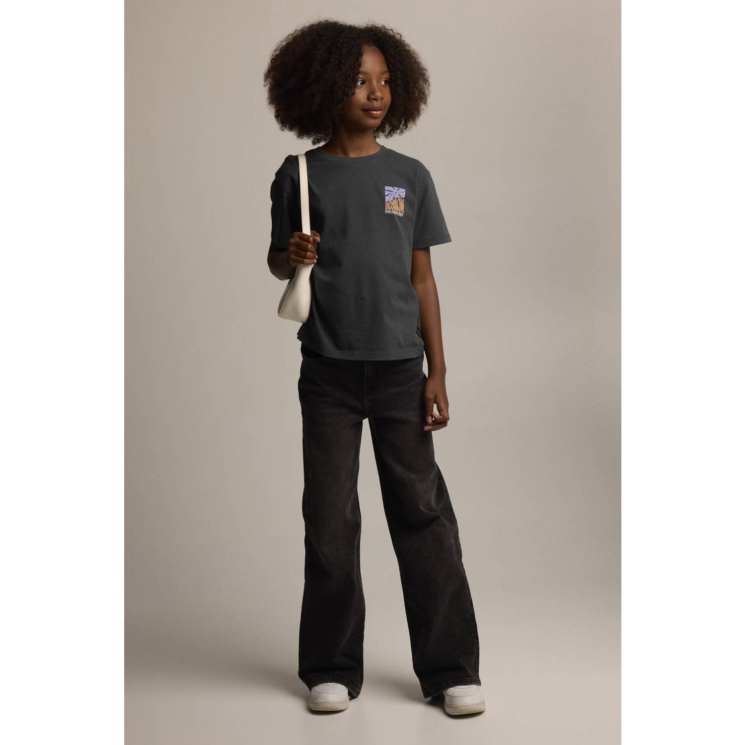 America Today T-shirt met backprint zwart
