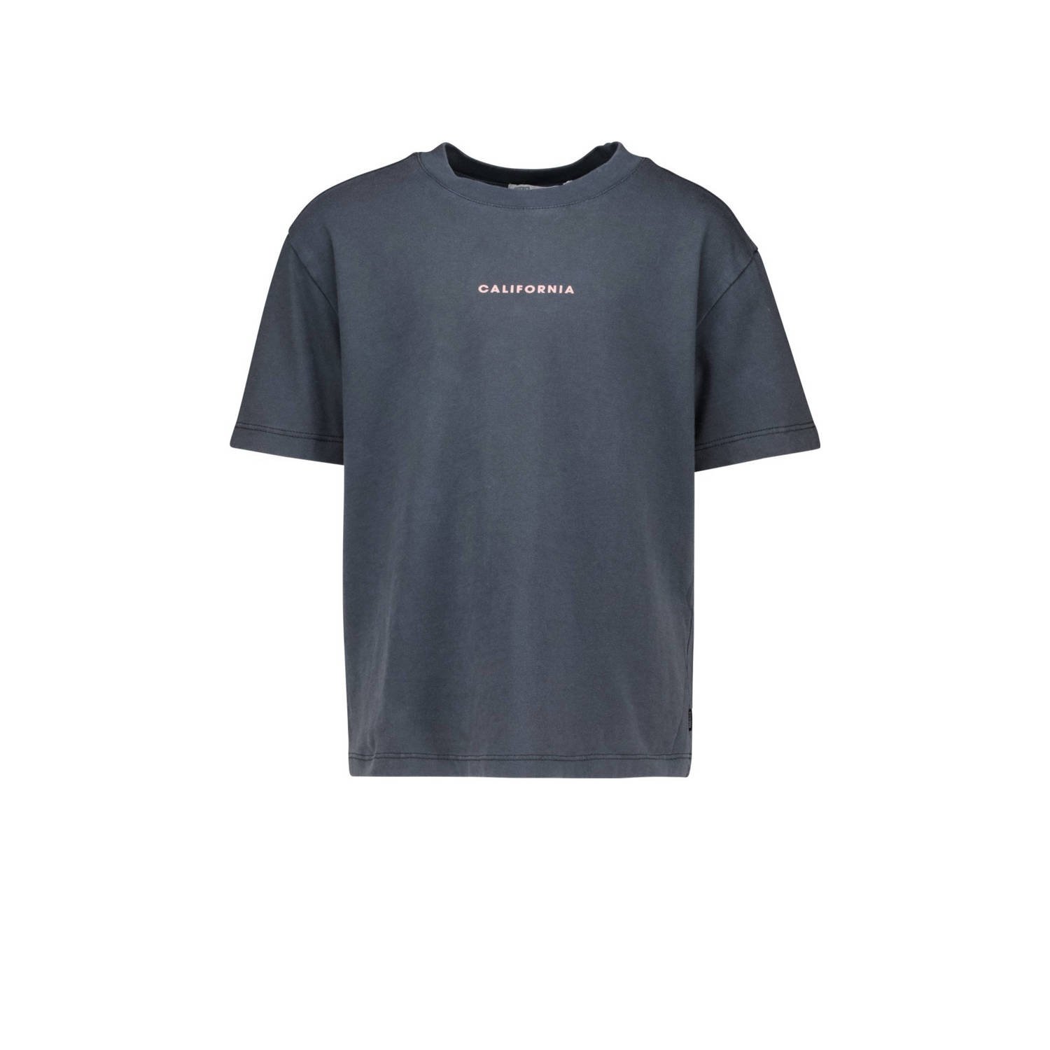 America Today T-shirt met backprint babyblauw Meisjes Katoen Ronde hals 122 128