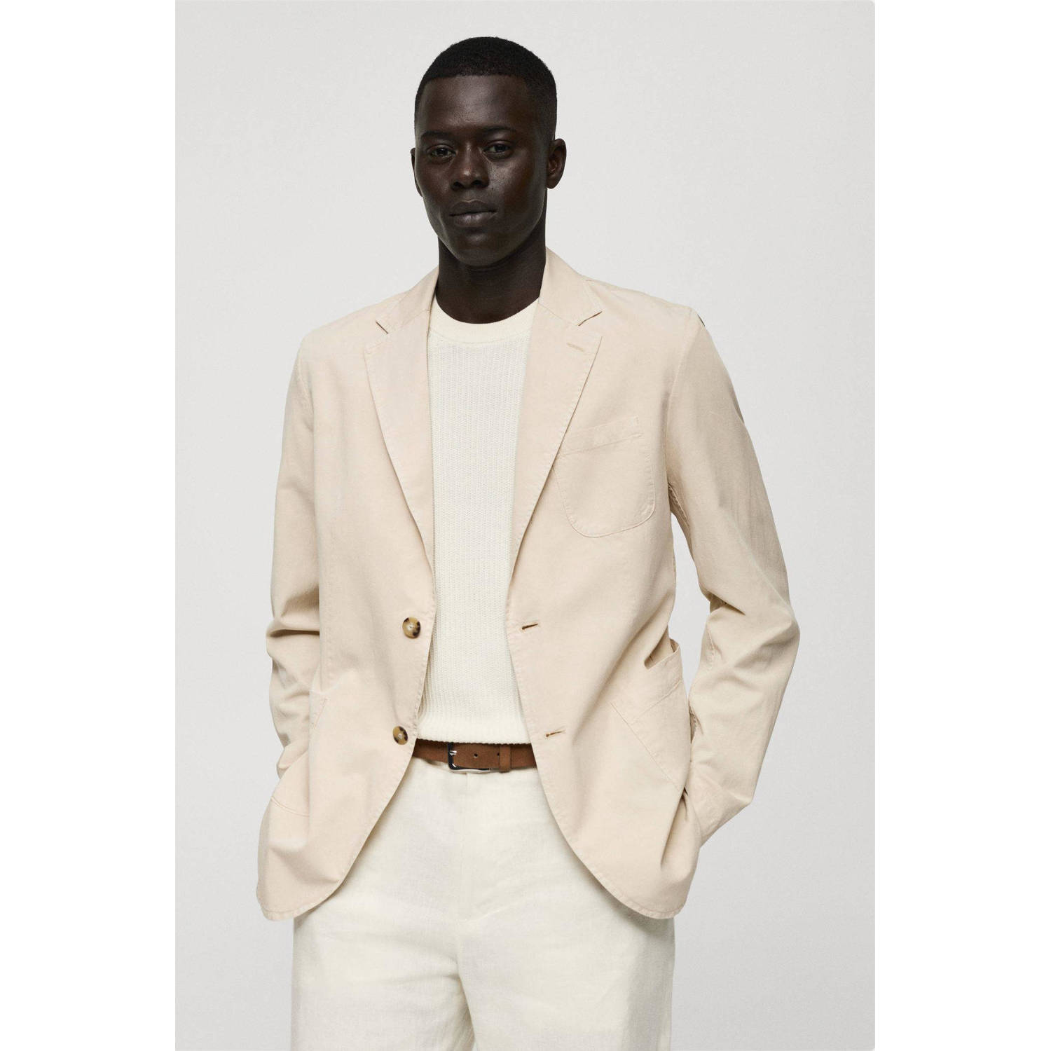 Mango Man regular fit colbert beige