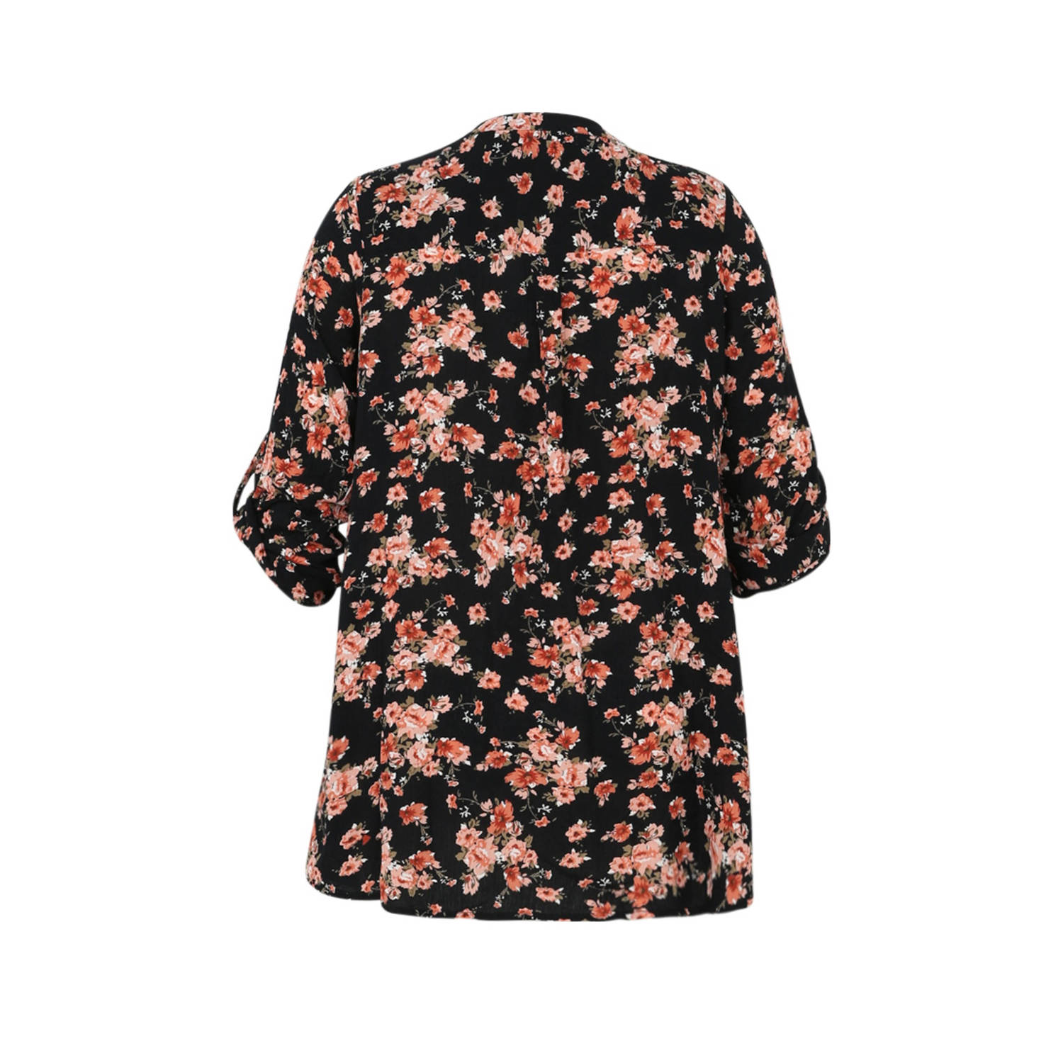 Paprika gebloemde blouse zwart rood