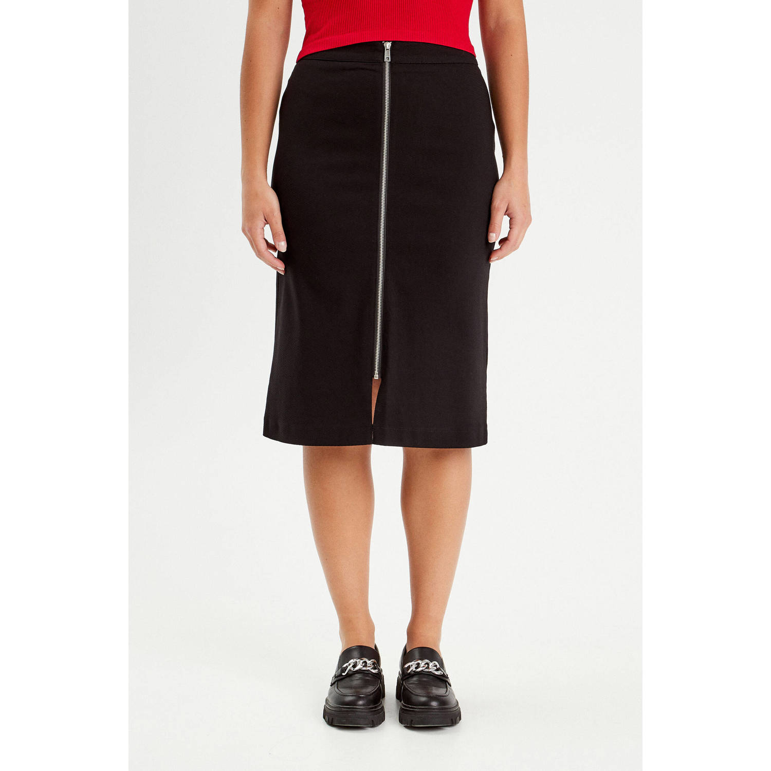 Cache midi rok zwart