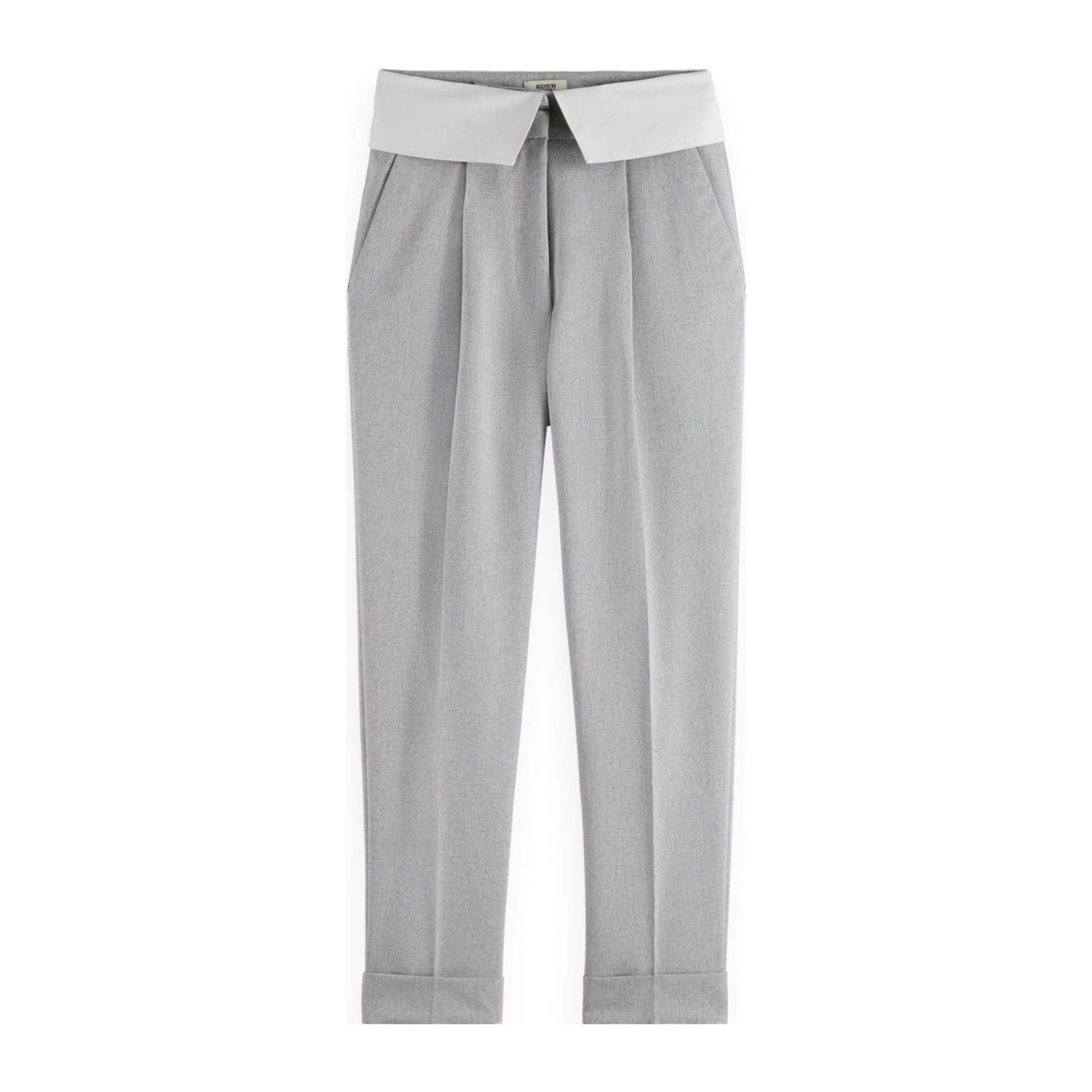 Scotch & Soda high waist tapered fit pantalon grijs