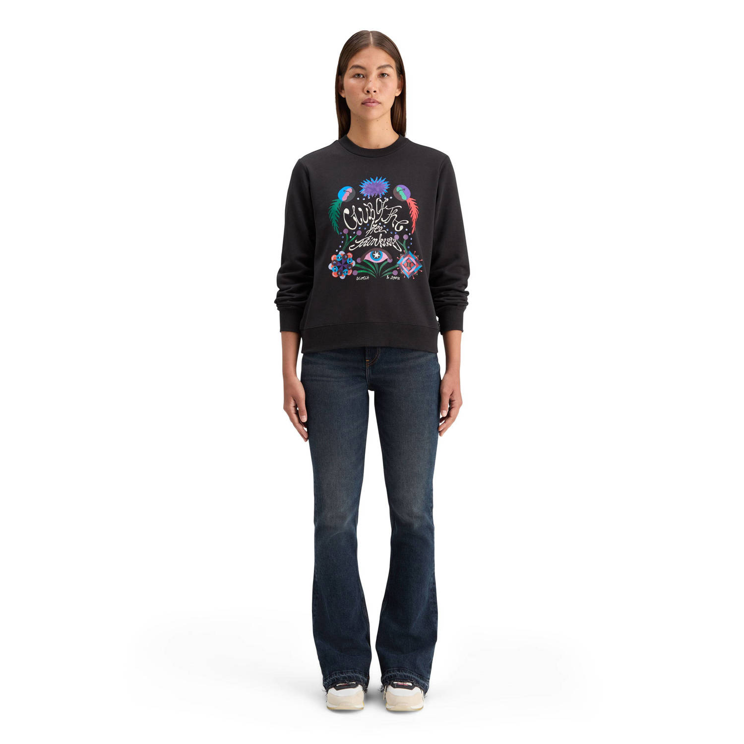 Scotch & Soda sweater met printopdruk zwart multi