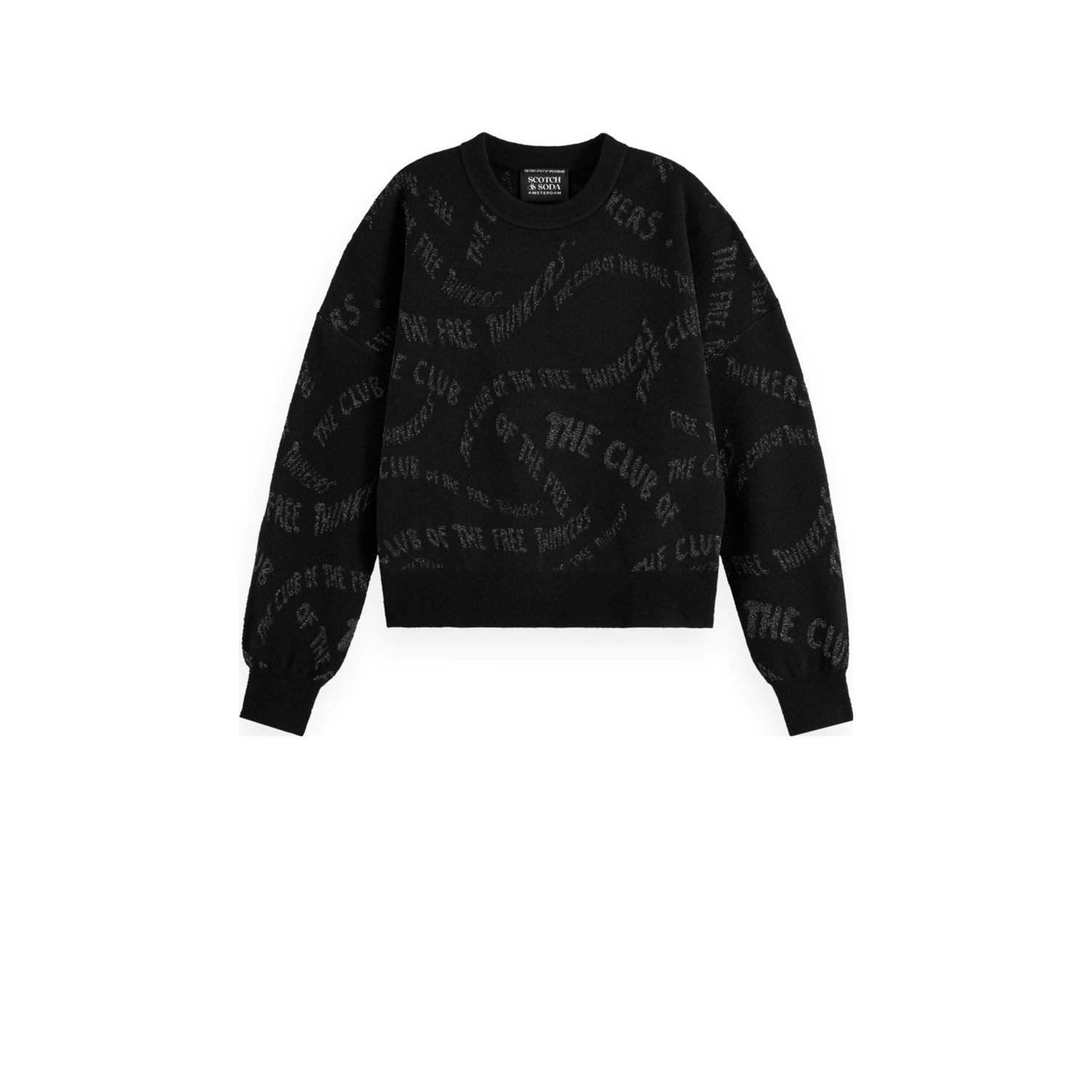 Scotch & Soda Jacquard Relaxte Pullover Sweater Black Dames