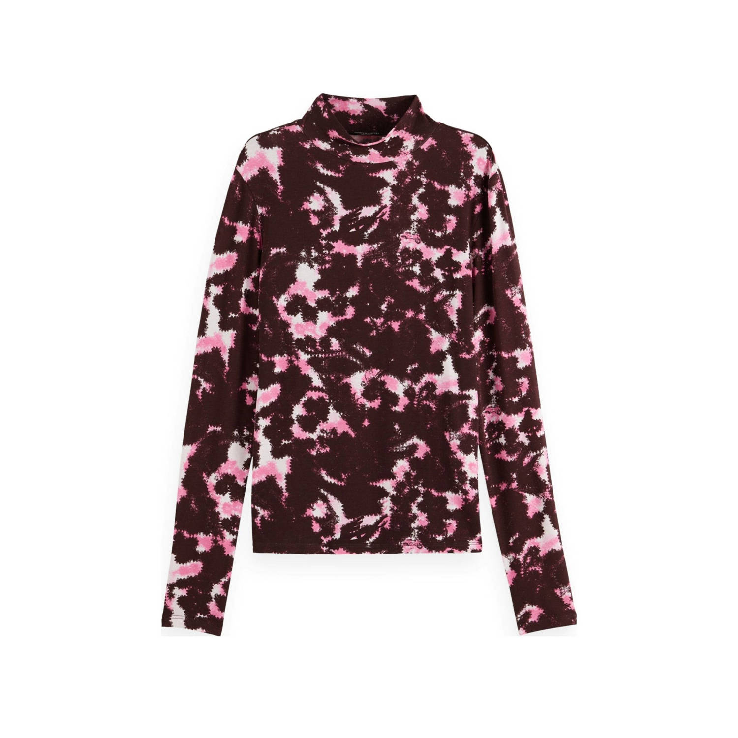 Scotch & Soda top met all over print koraalrood roze wit