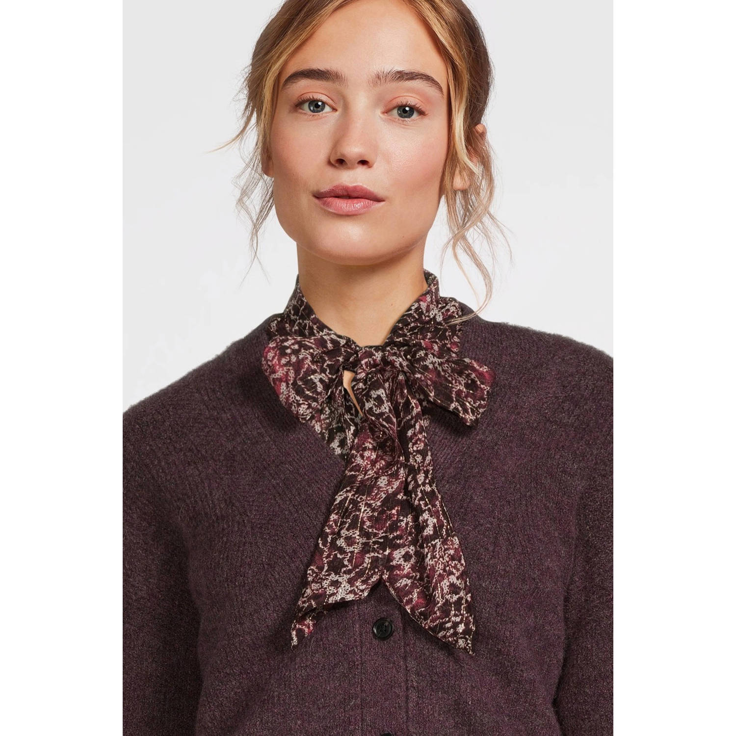 Scotch & Soda gebloemde blousetop oudroze rood bruin