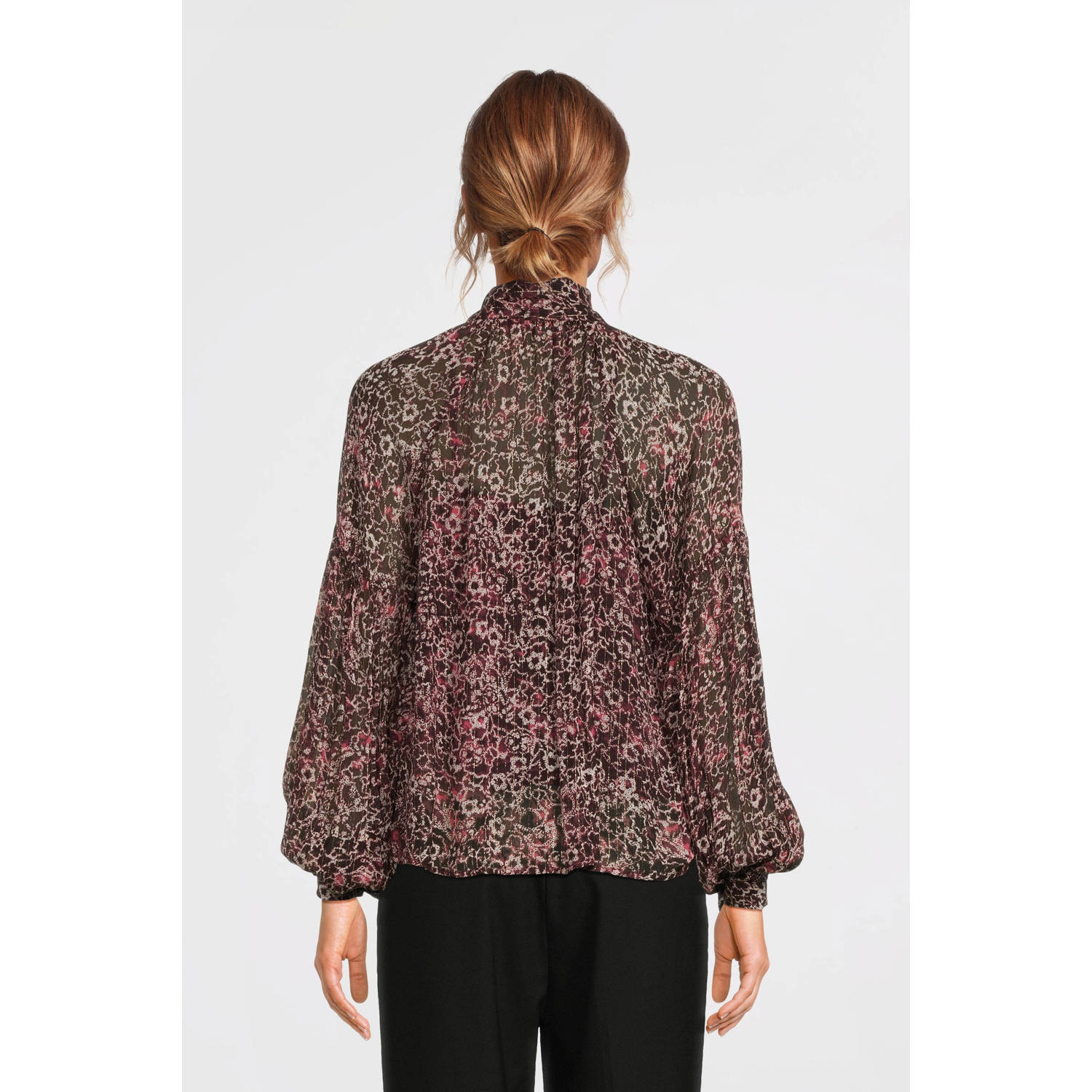 Scotch & Soda gebloemde blousetop oudroze rood bruin