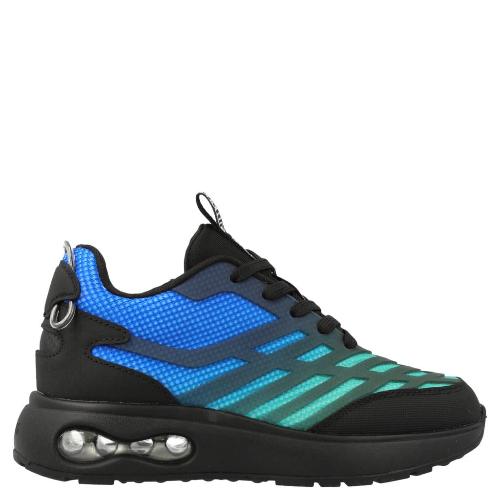 Groen en blauwe jongens Red Rag sneakers van textiel met rits- en vetersluiting