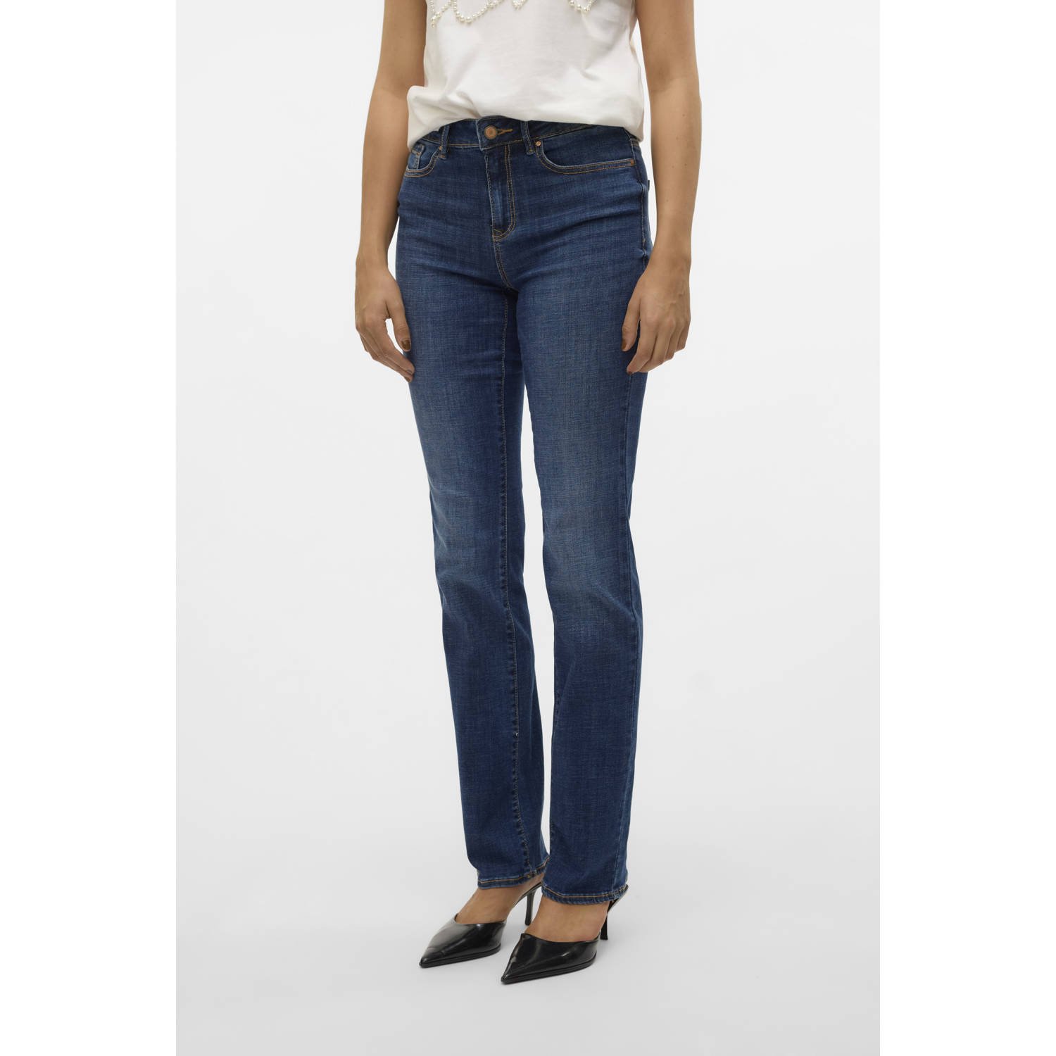 VERO MODA straight jeans VMFLASH dark blue denim