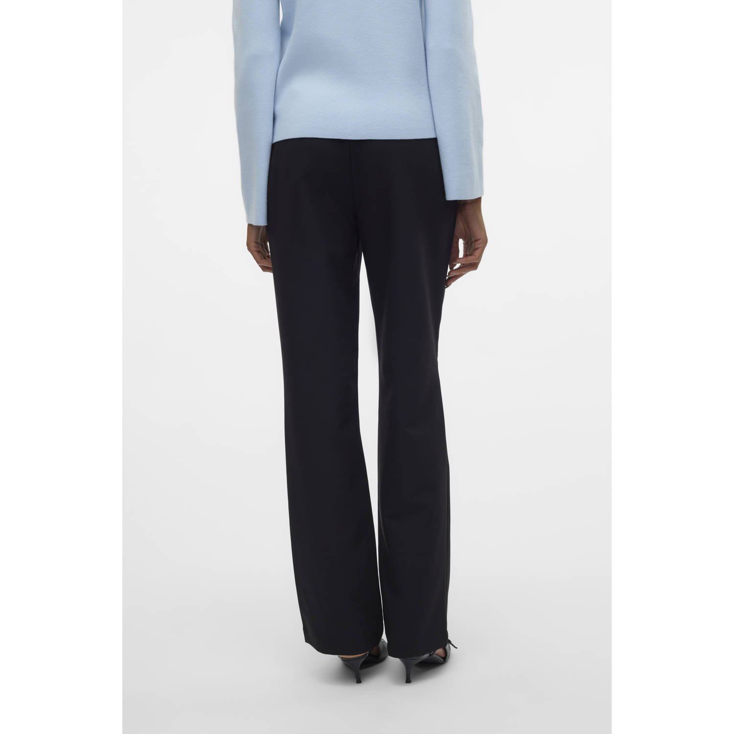 VERO MODA straight fit broek VMCLAIR zwart