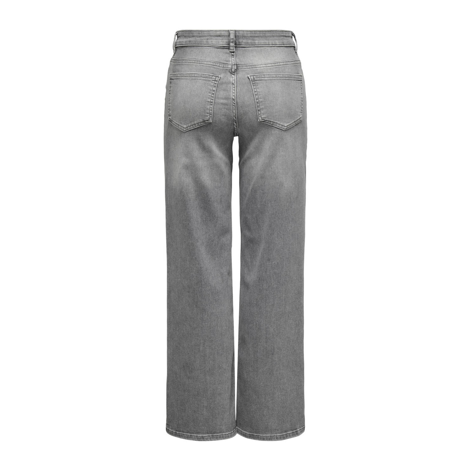 ONLY high waist wide leg jeans ONLMADISON grey denim