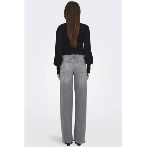 ONLY high waist wide leg jeans ONLMADISON grey denim afbeelding