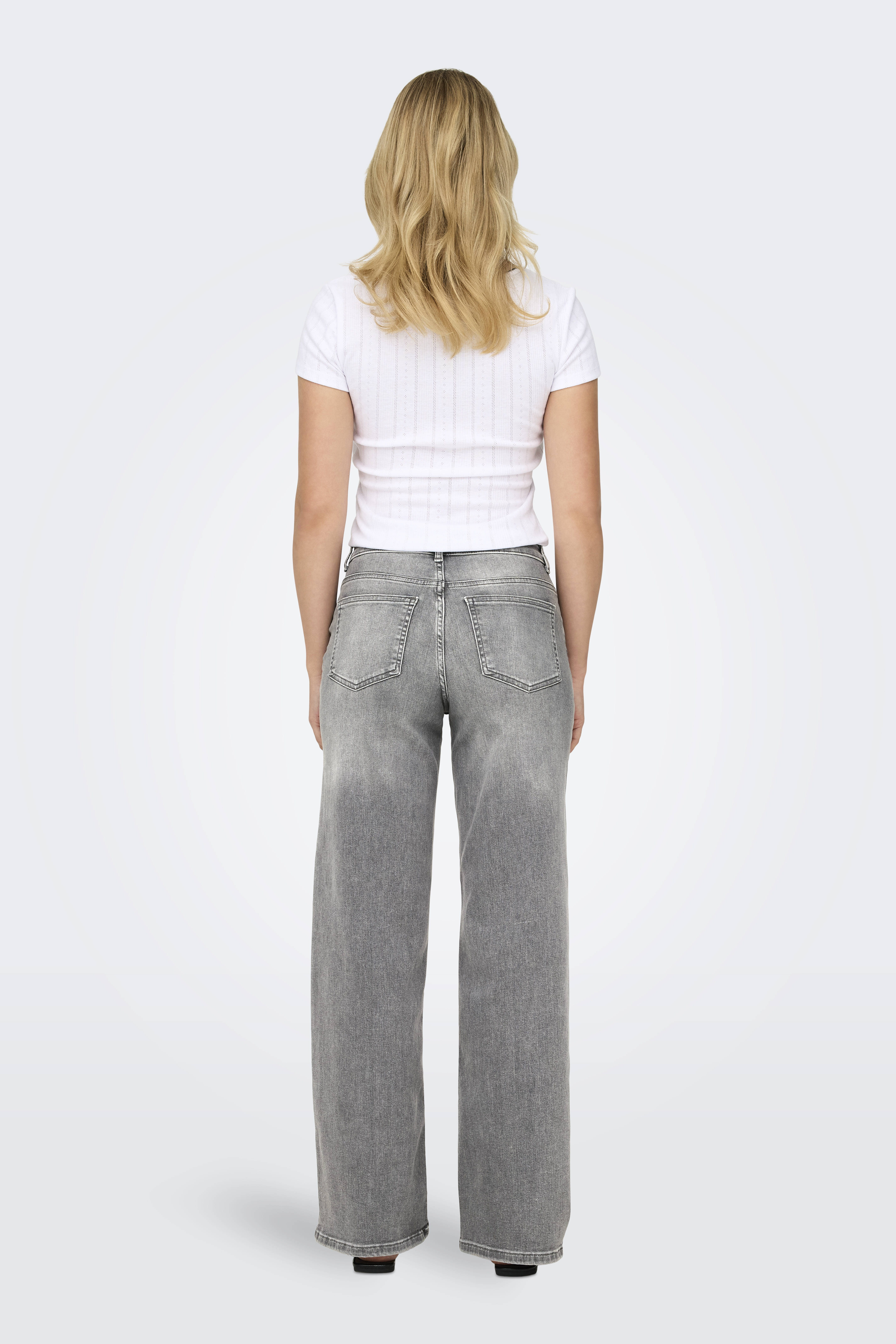 (^○^)h.m.d　OMグレー36 ONLY high waist wide leg jeans ONLMADISON grey denim | wehkamp