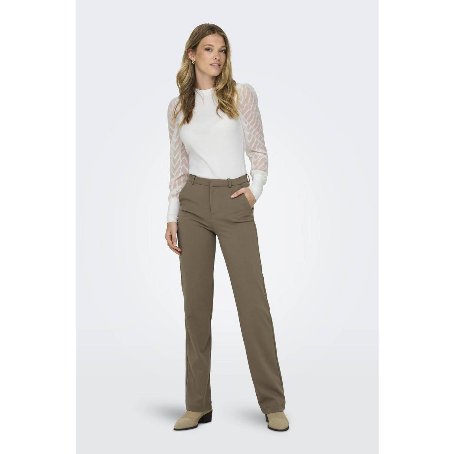 ONLY high waist straight fit pantalon ONLRAFFY-YO