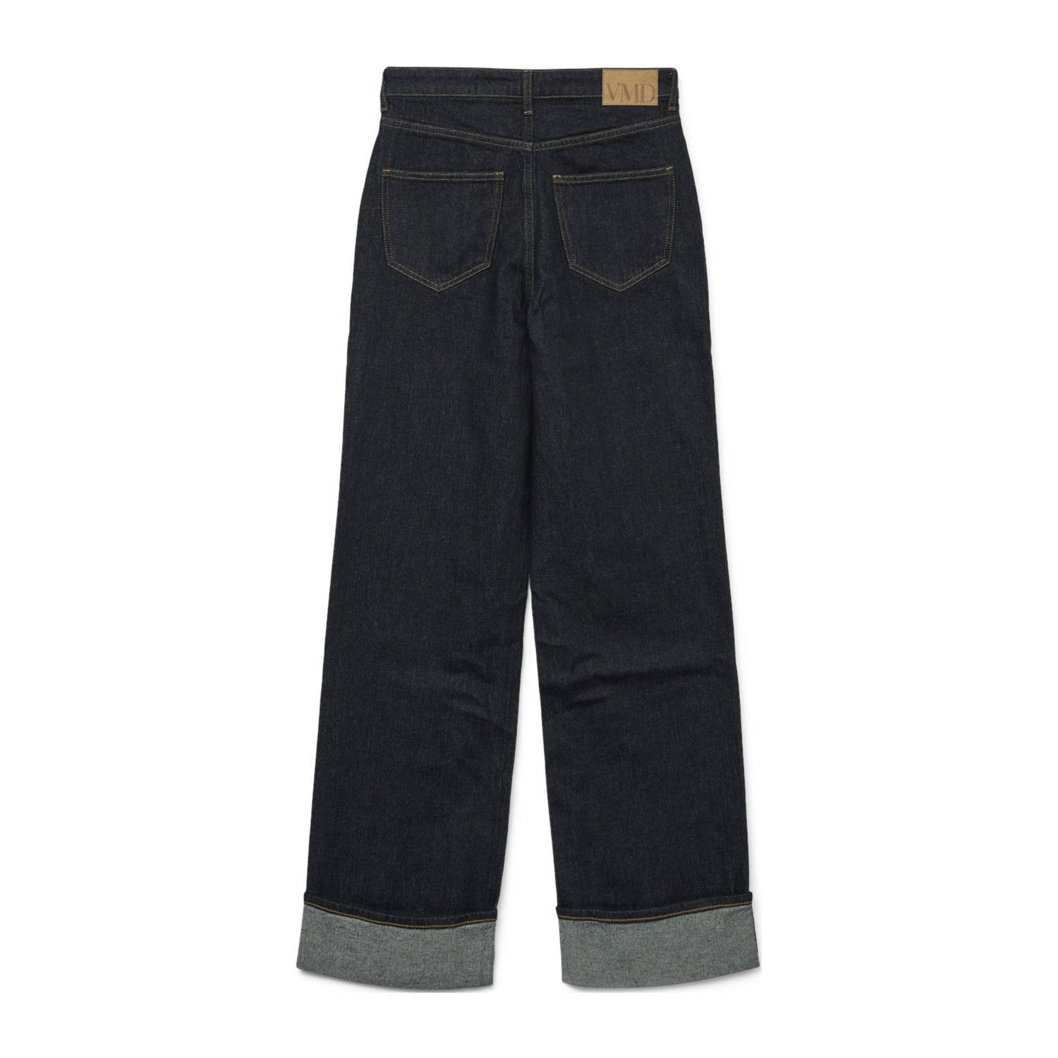 VERO MODA high waist wide leg jeans VMTESSA dark blue denim