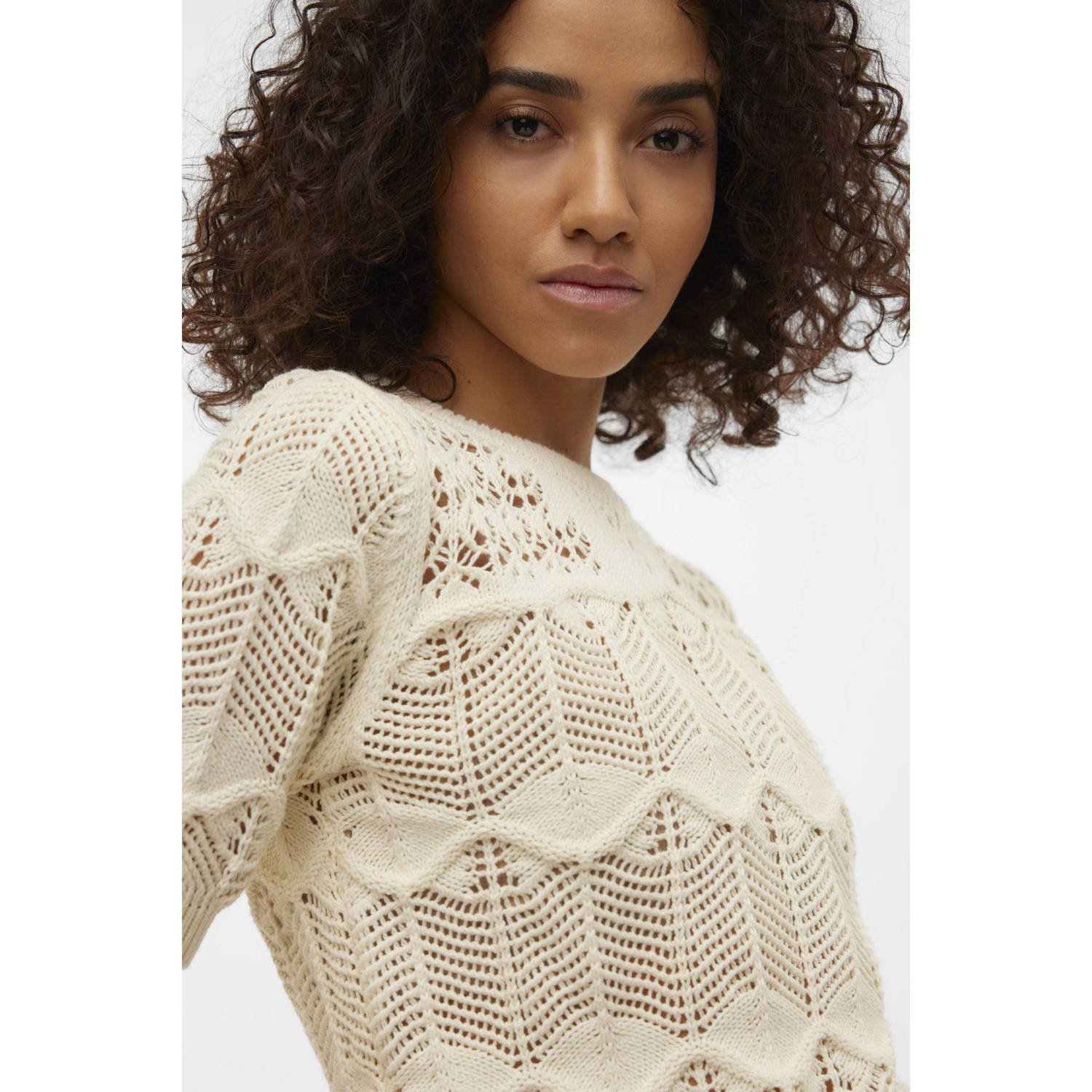 VERO MODA gebreide trui ecru