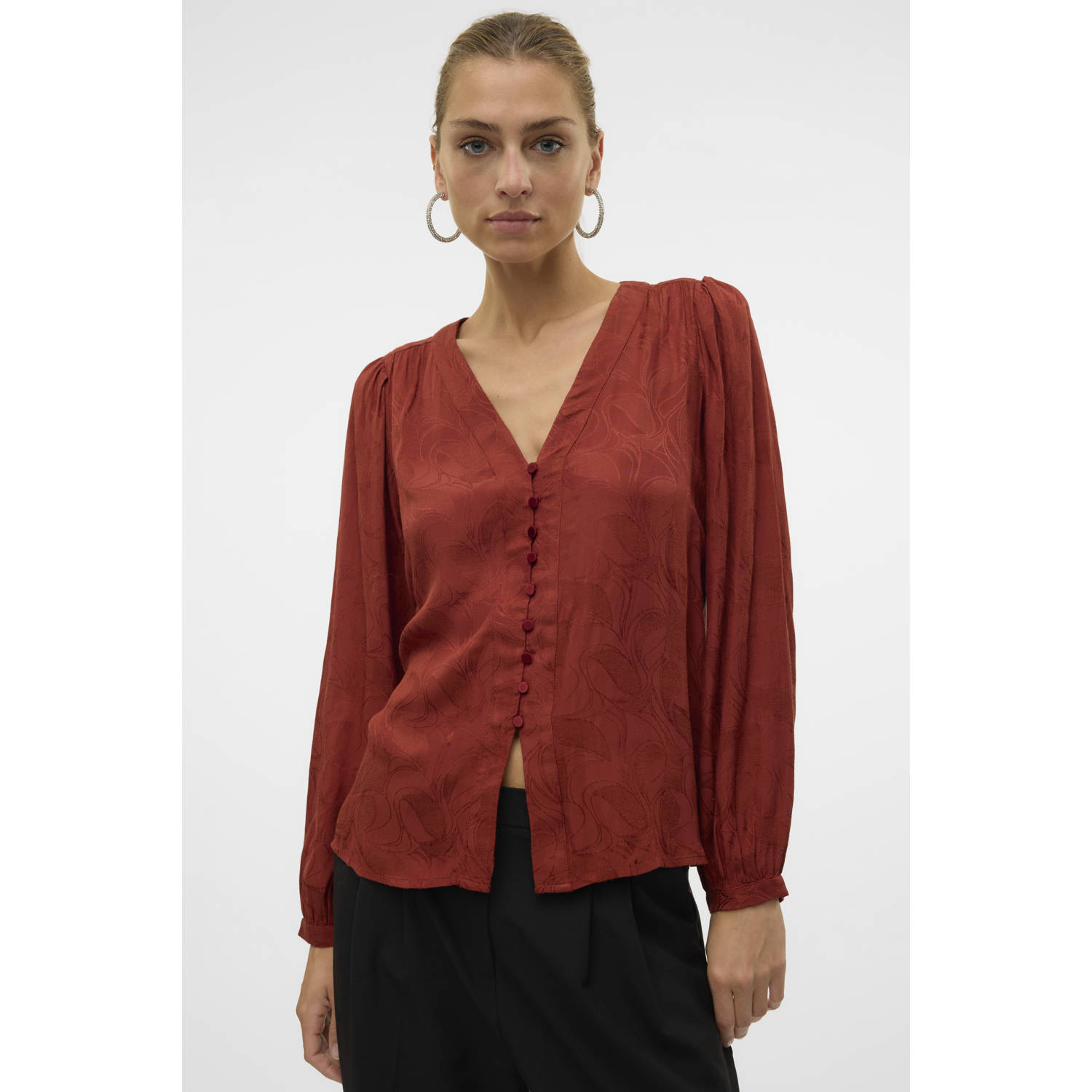VERO MODA blouse VMMOLA roodbruin