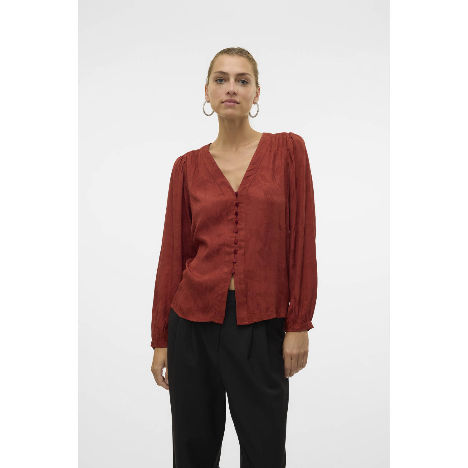 VERO MODA blouse VMMOLA roodbruin