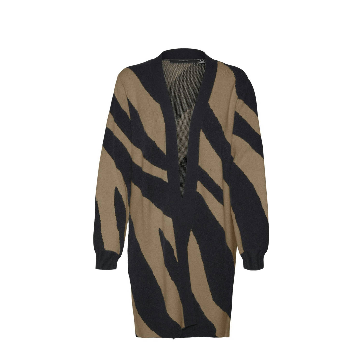 VERO MODA vest VMNANCY met dierenprint donkerbruin zwart
