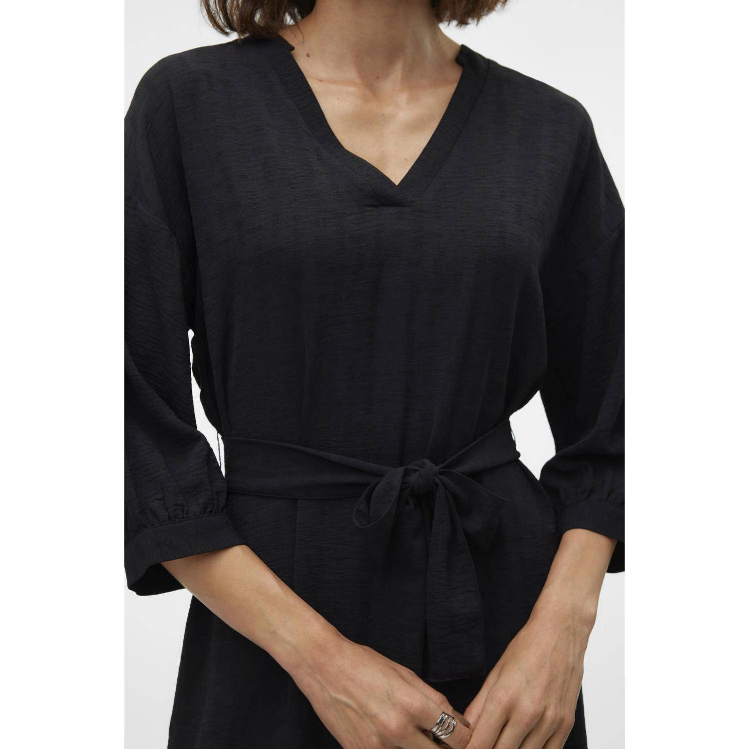 Vero Moda Zwarte Jurk Geweven Boutique Stijl Black Dames
