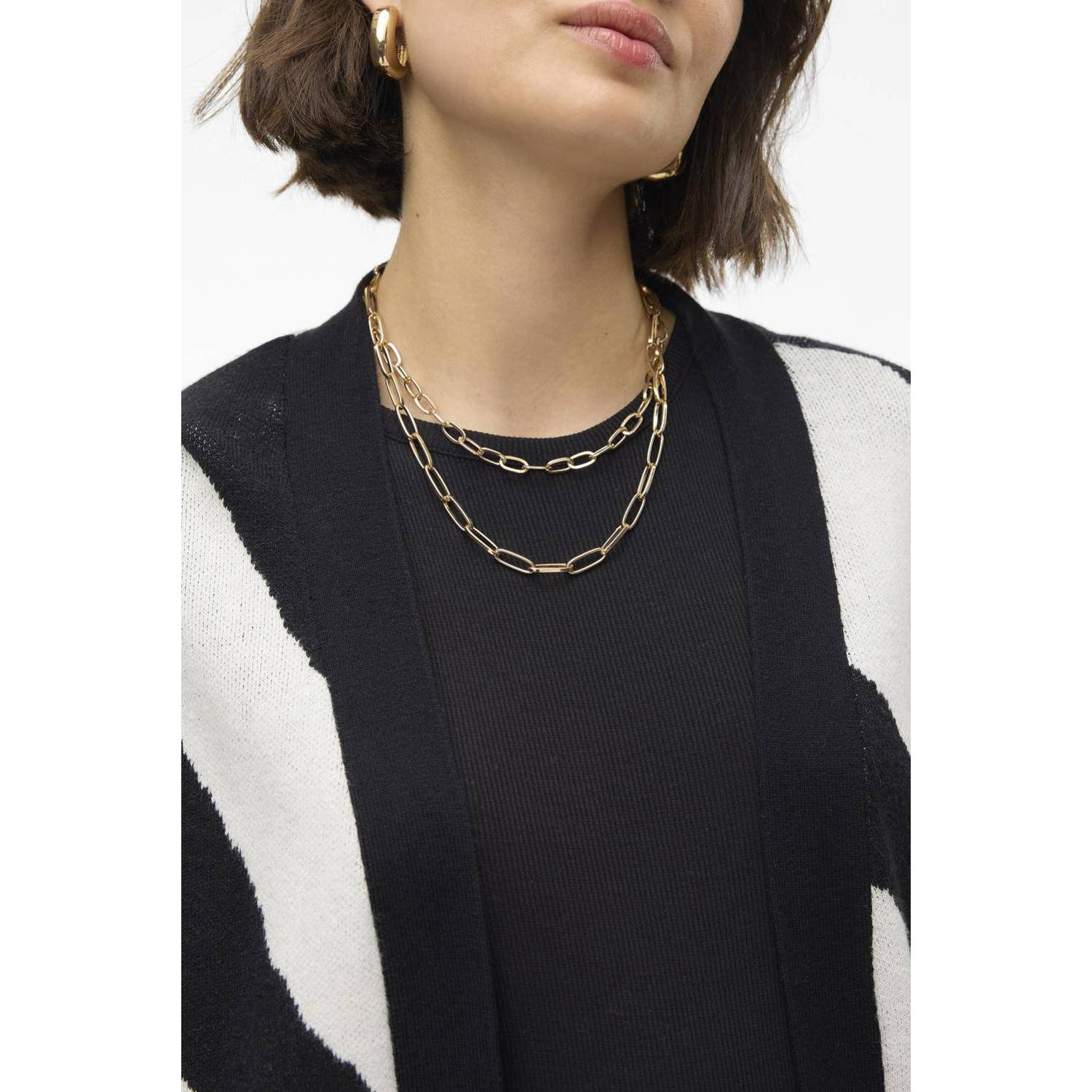VERO MODA vest VMNANCY met dierenprint zwart grijs