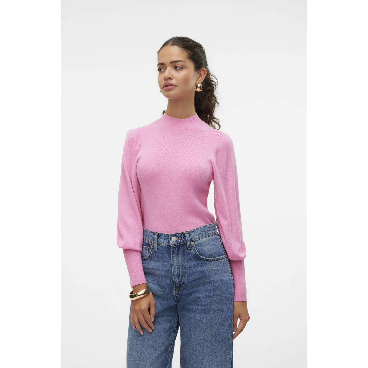 VERO MODA fijngebreide trui VMHOLLYKARISPUFF