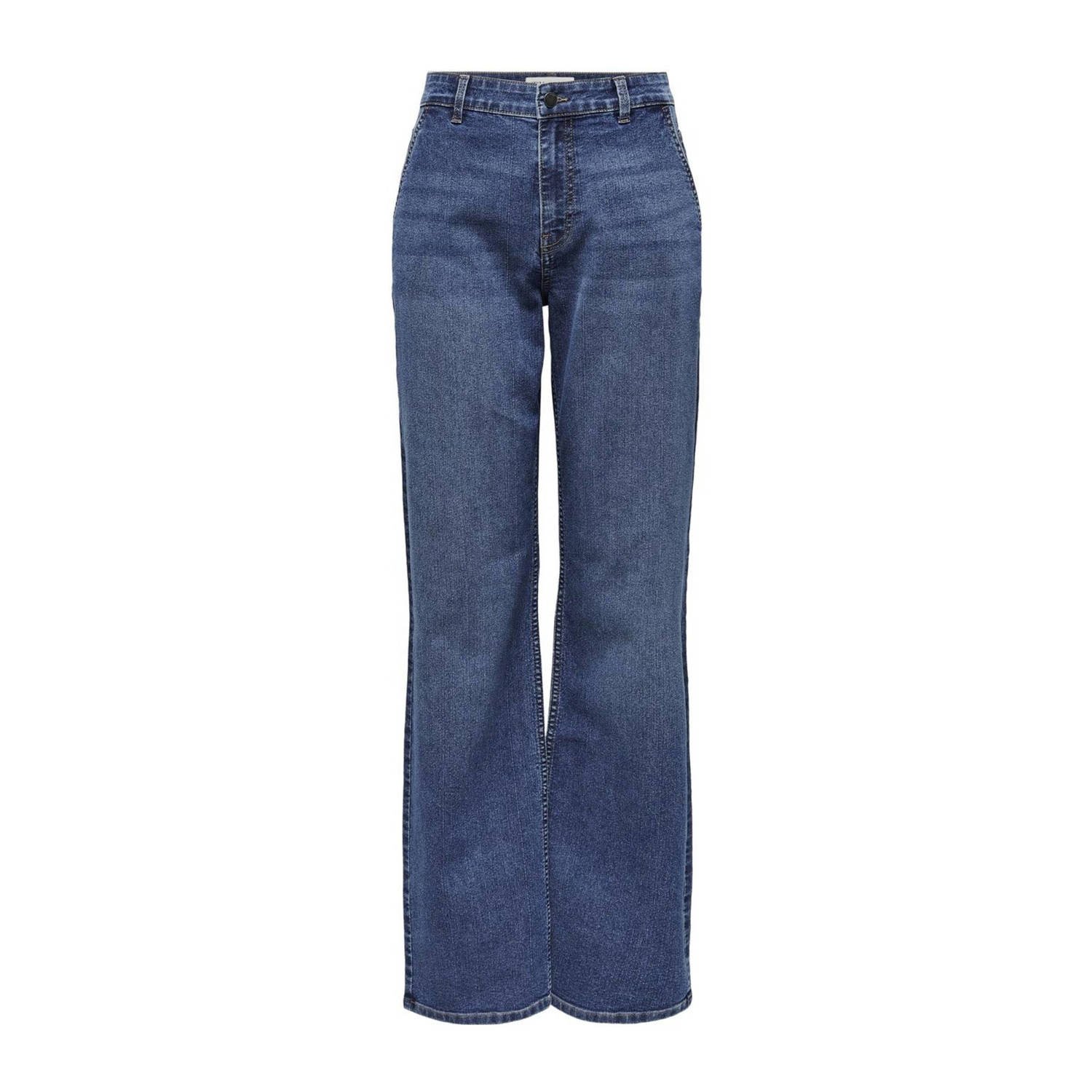 JDY high waist straight leg jeans MOON medium blue denim