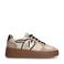 Manfield leren sneakers beige/goud