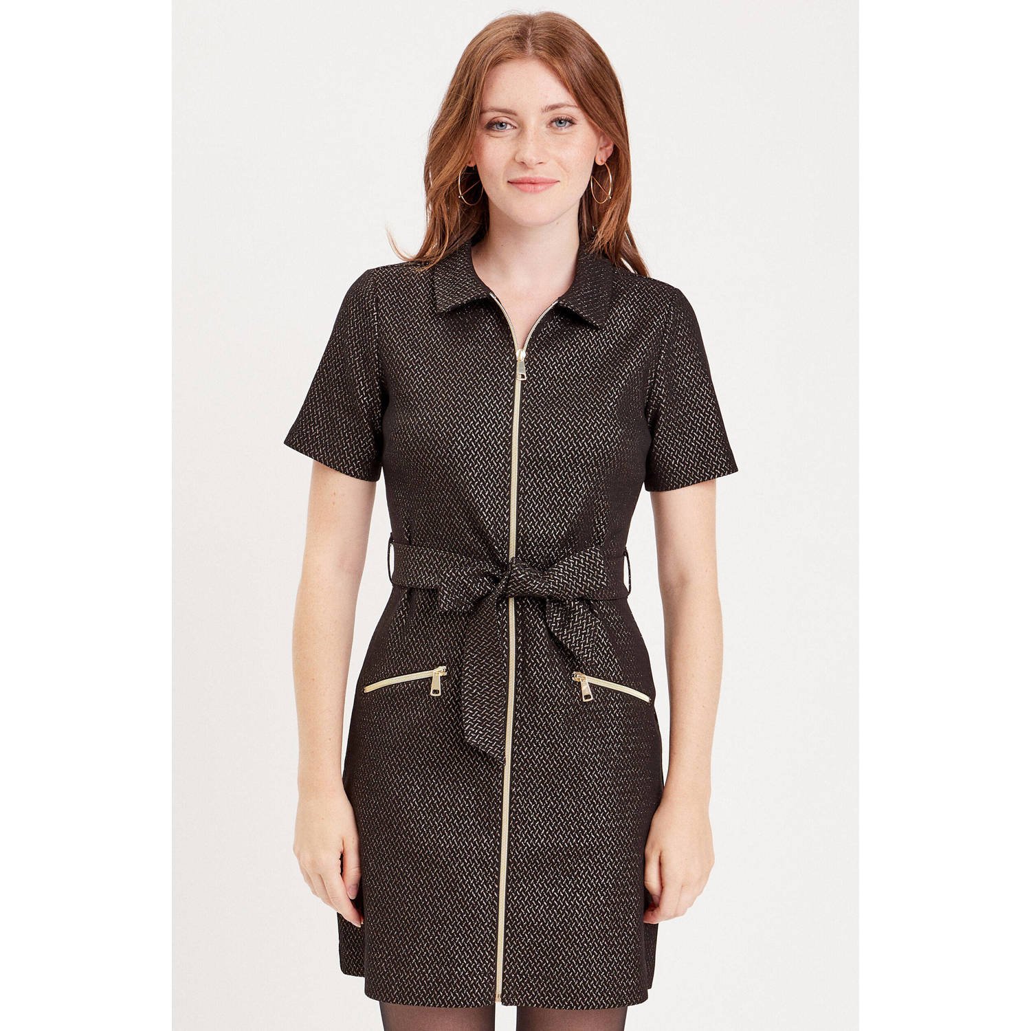 Cache korte jurk met lurex zwart