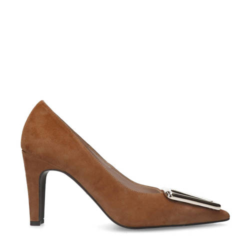 Manfield suède pumps camel afbeelding