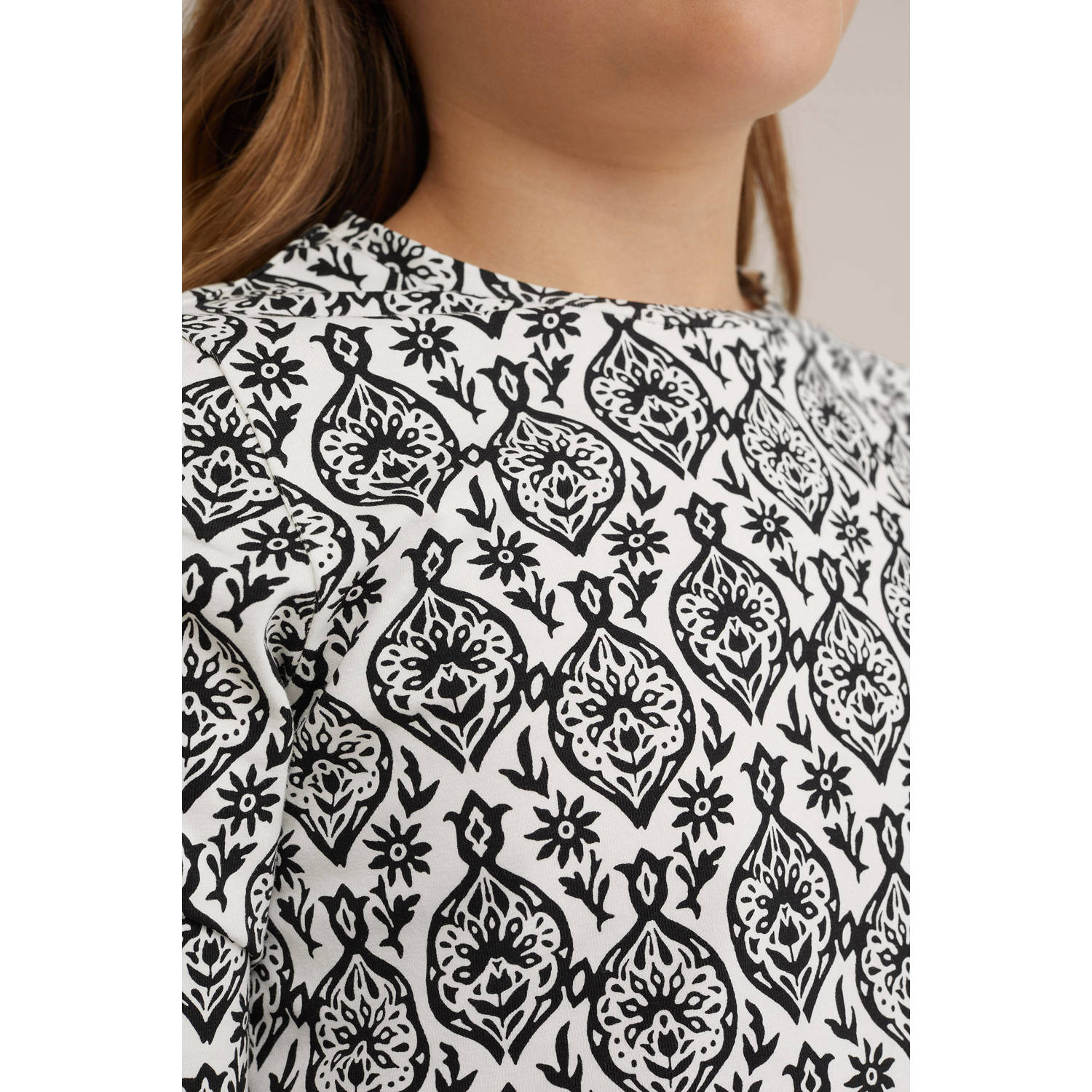 WE Fashion all over print longsleeve black uni