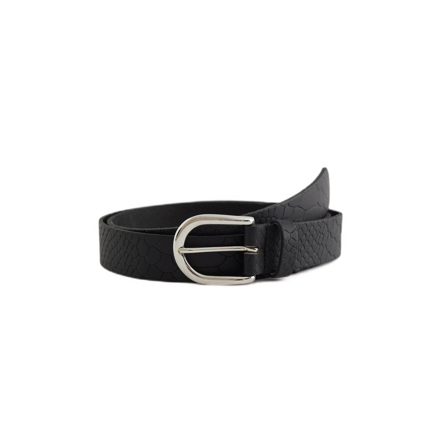 WE Fashion leren riem zwart Meisjes Leer Effen 55 cm