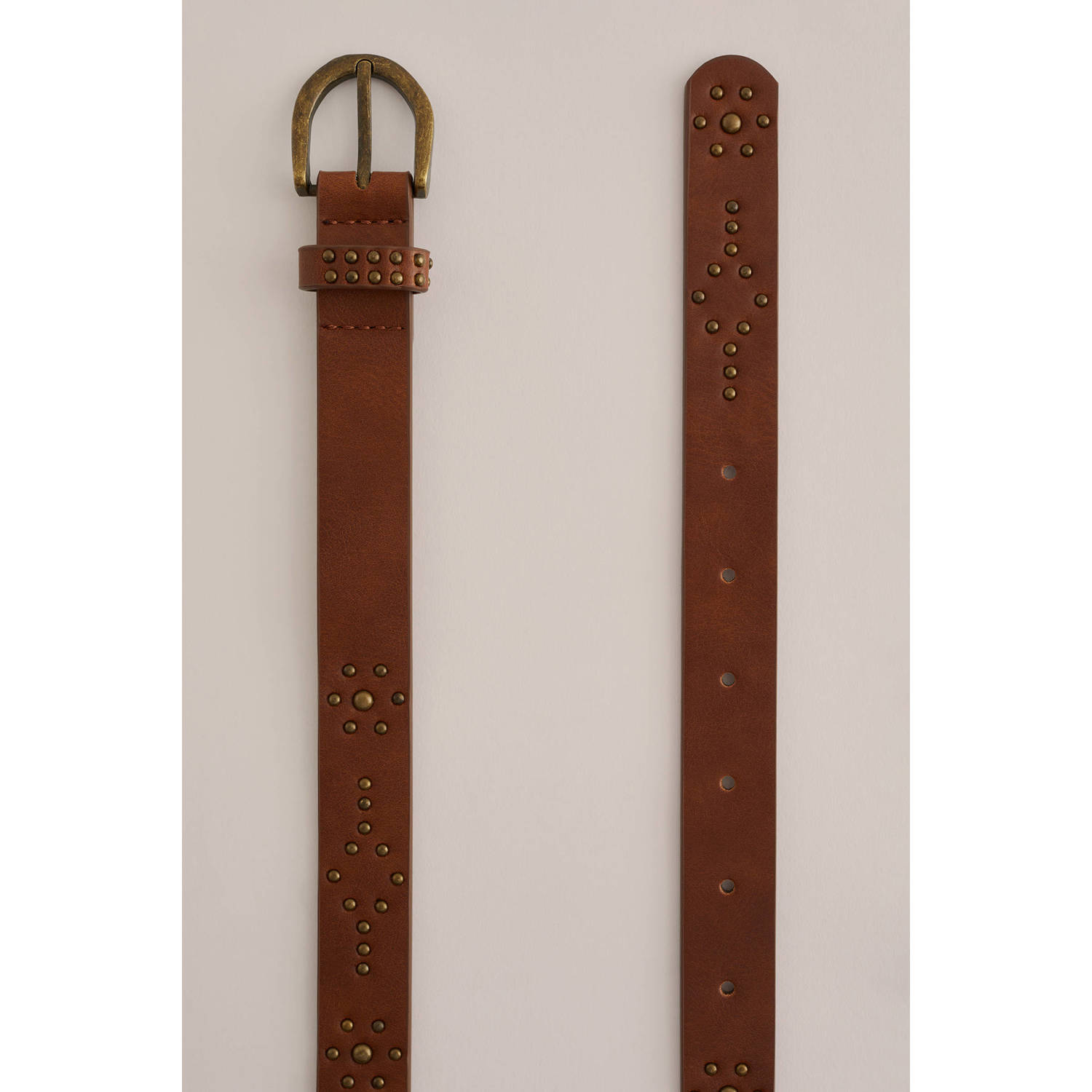 WE Fashion riem met studs bruin
