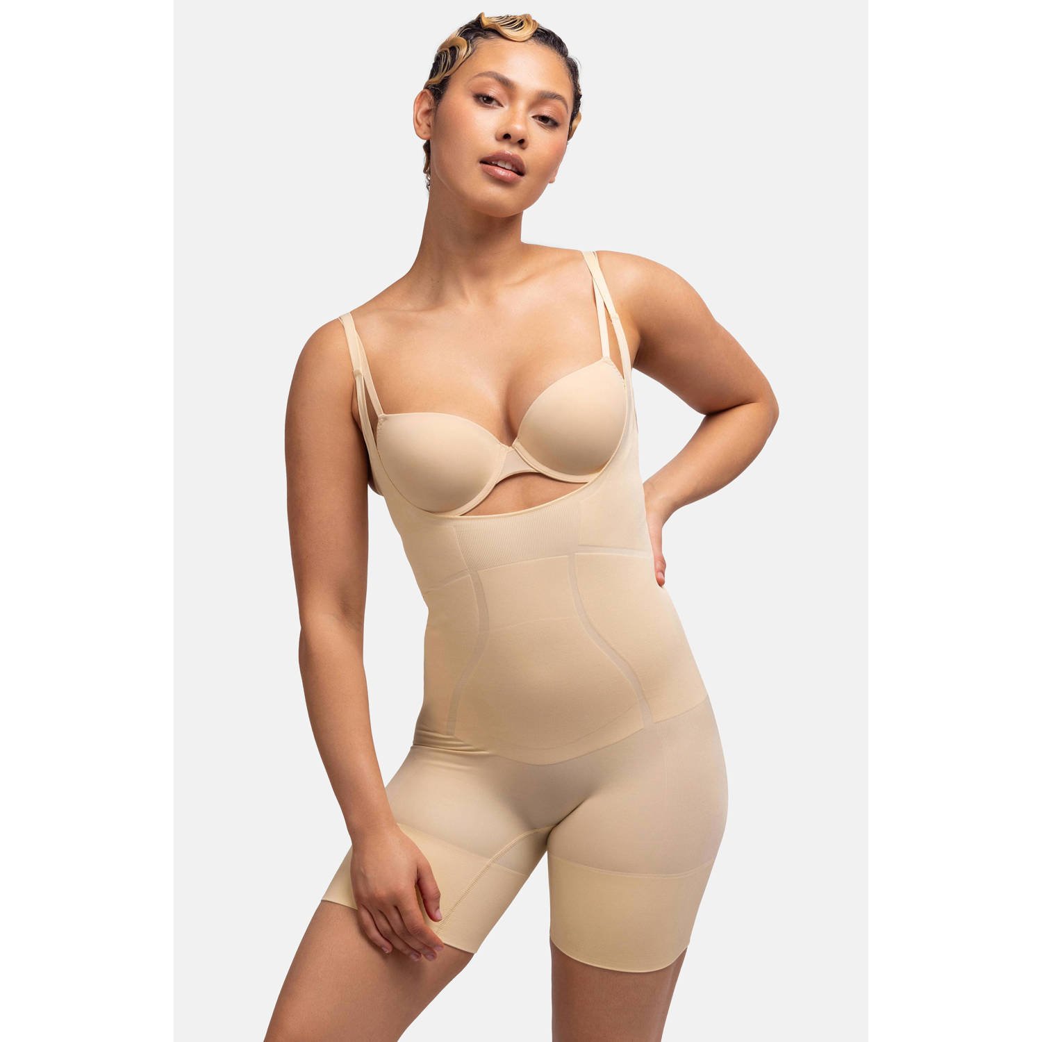 Dorina open bust corrigerende bodysuit Absolute Sculpt beige