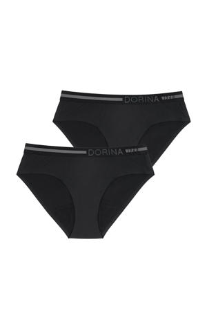 medium absorberende menstruatieslip Moon (set van 2) zwart