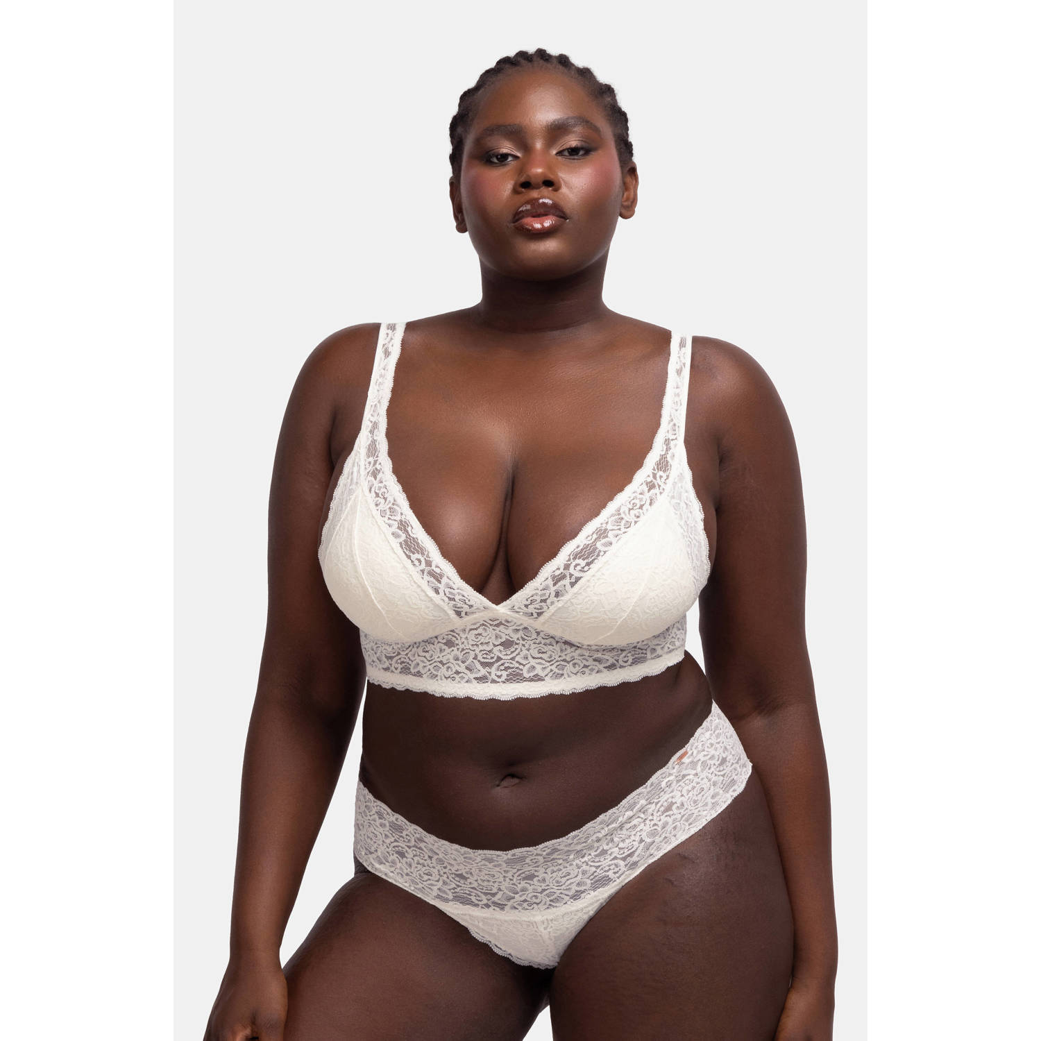 Dorina voorgevormde bralette Lana (set van 2) groen ecru
