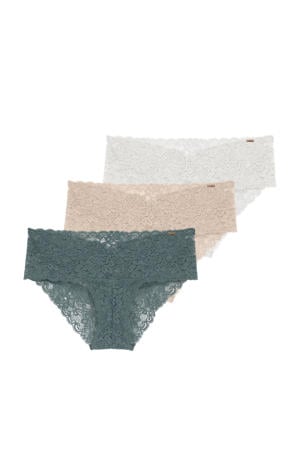 hipster Lana (set van 3) groen/beige/ecru