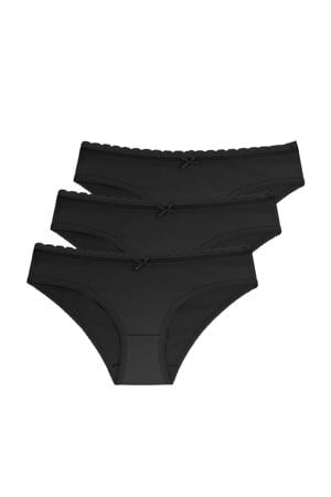 slip Naomi (set van 3) zwart