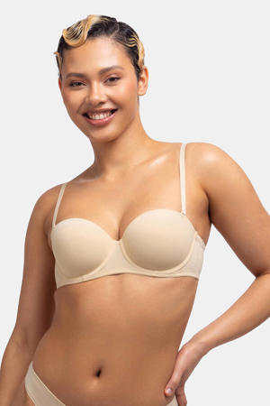 voorgevormde strapless balconette bh Michelle beige