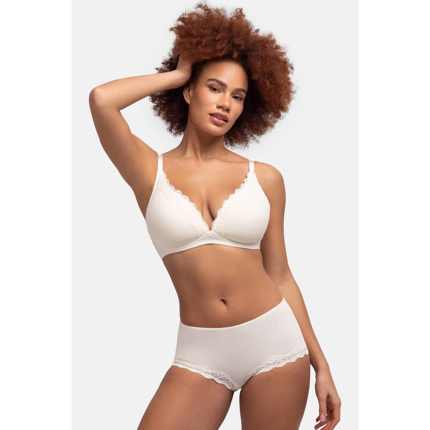 Dorina slip Evie (set van 2) ecru zwart