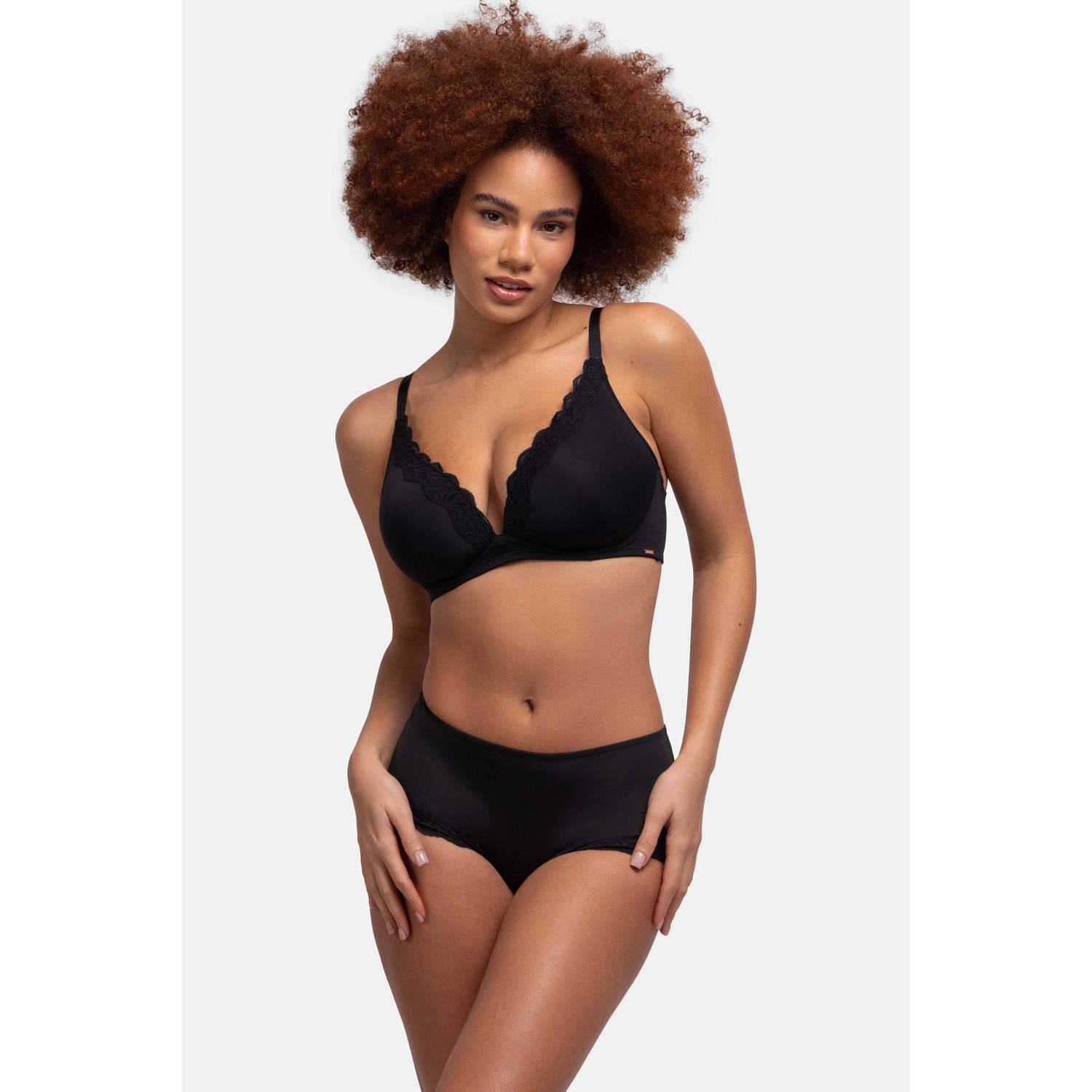 Dorina slip Evie (set van 2) ecru zwart